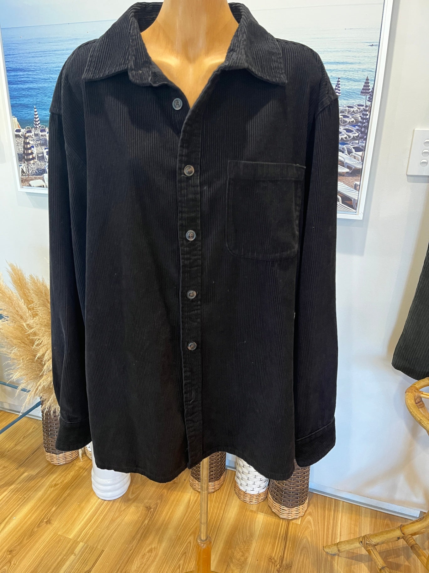 ABSENT Cord Men's Black Shirt Size L