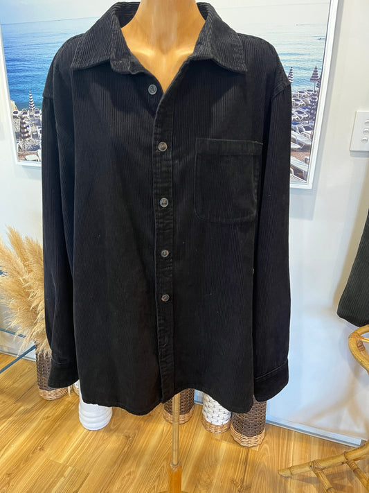 ABSENT Cord Men's Black Shirt Size L