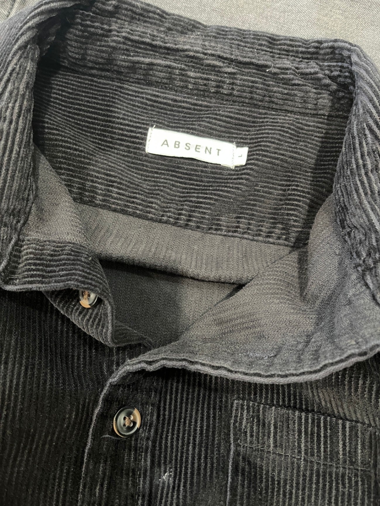 ABSENT Cord Men's Black Shirt Size L