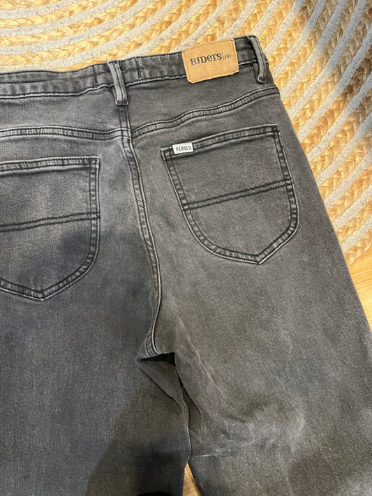 Lee Riders Grey High Rise Tapered Jeans – Size 10