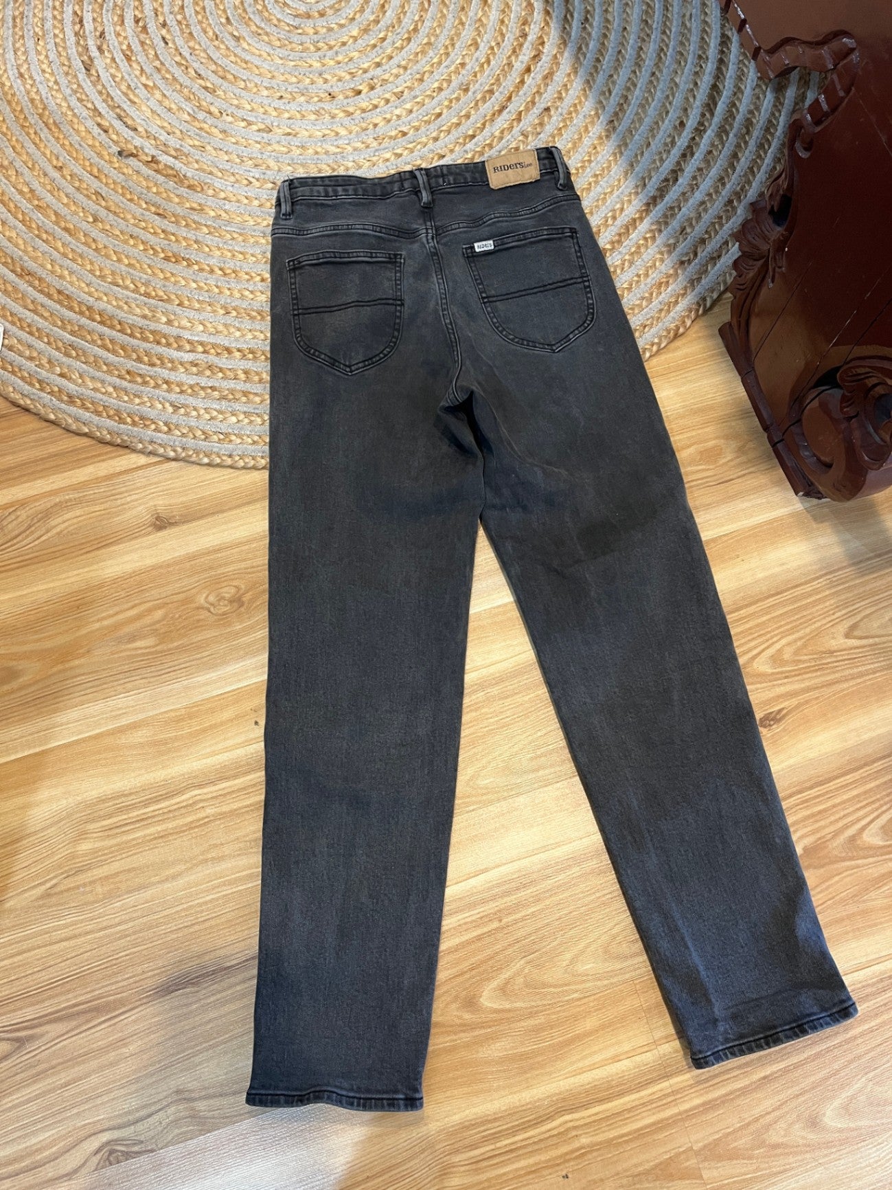 Lee Riders Grey High Rise Tapered Jeans – Size 10