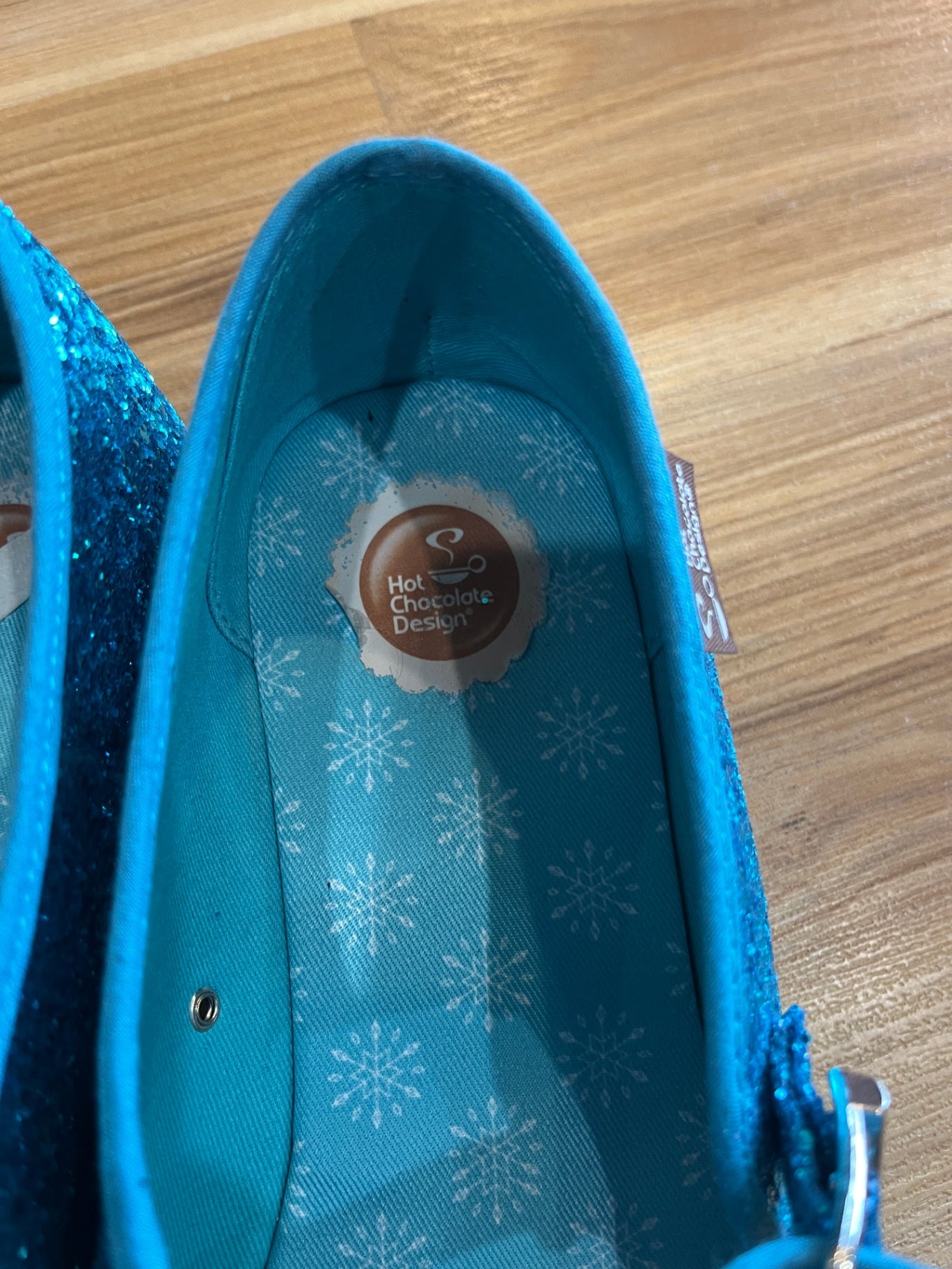Hot Chocolate Design Blue Glitter Shoes Size 41