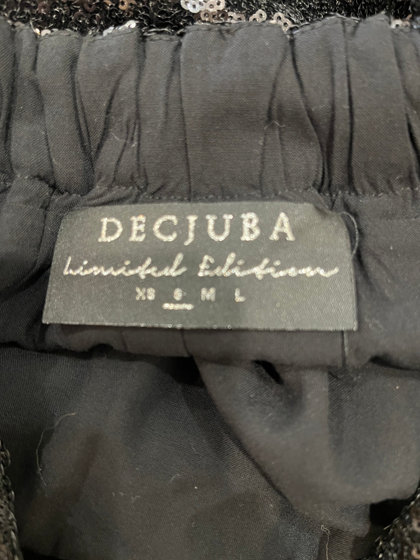 DECJUBA Black Sequin A-Line Skirt — Sparkle & Shine Size S