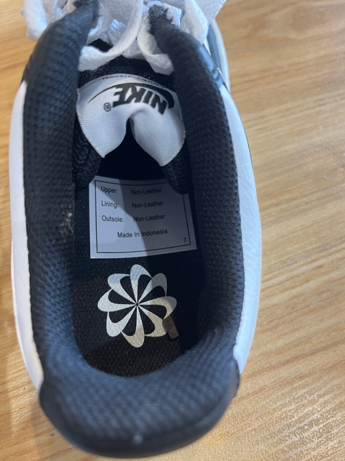 Nike Court Vision Sneakers — Black & White, Size 38