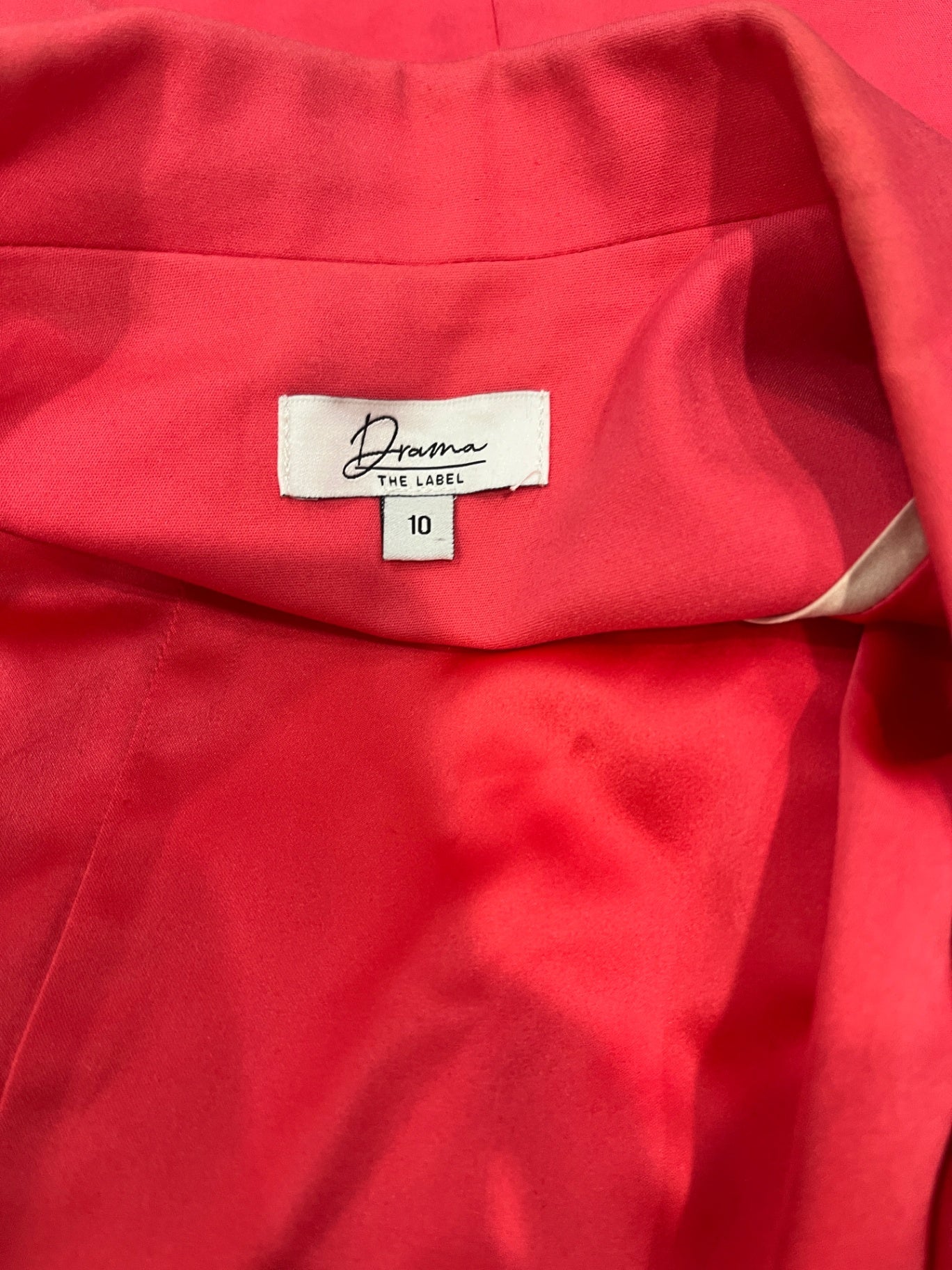 Drama the Label Blazer — Redish Pink, Fully Lined, Size 10