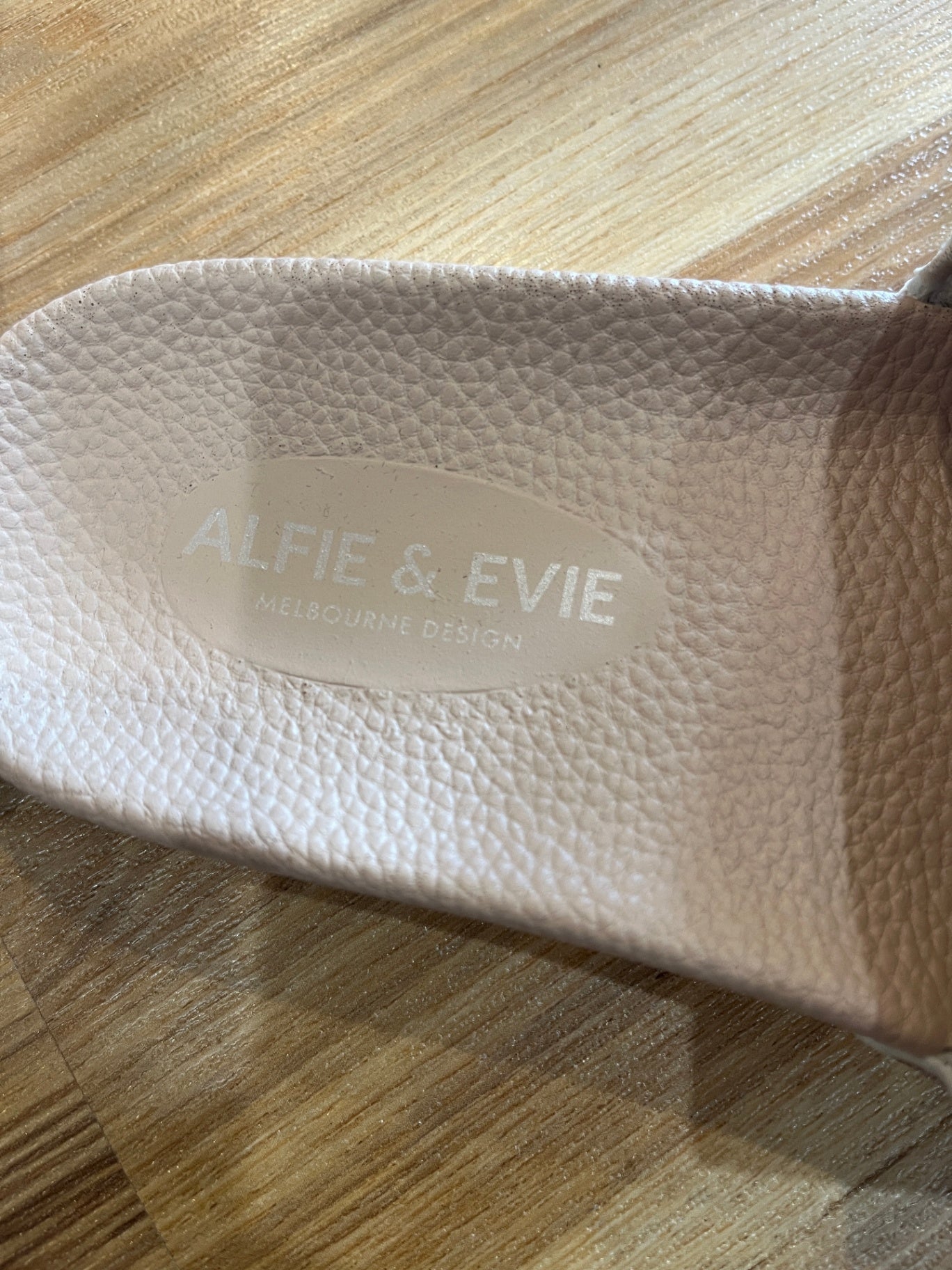 Alfie & Evie Blush Bling Slides — Size 38