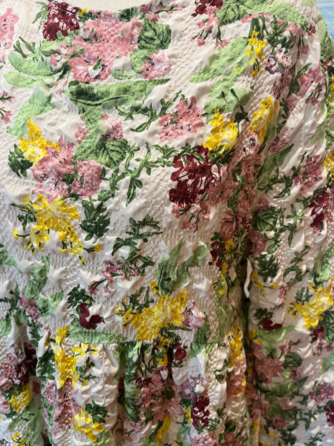 Zara Cream Floral Dress — Size S