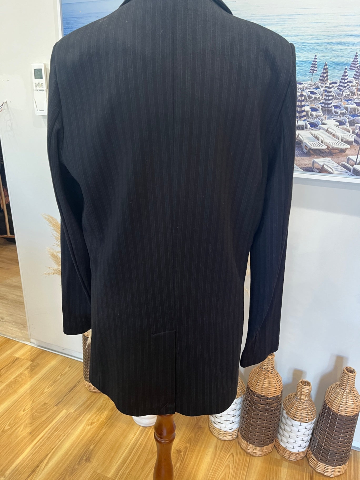 Oliver Black Stripe Blazer — Fully Lined Button-Up, Size 10