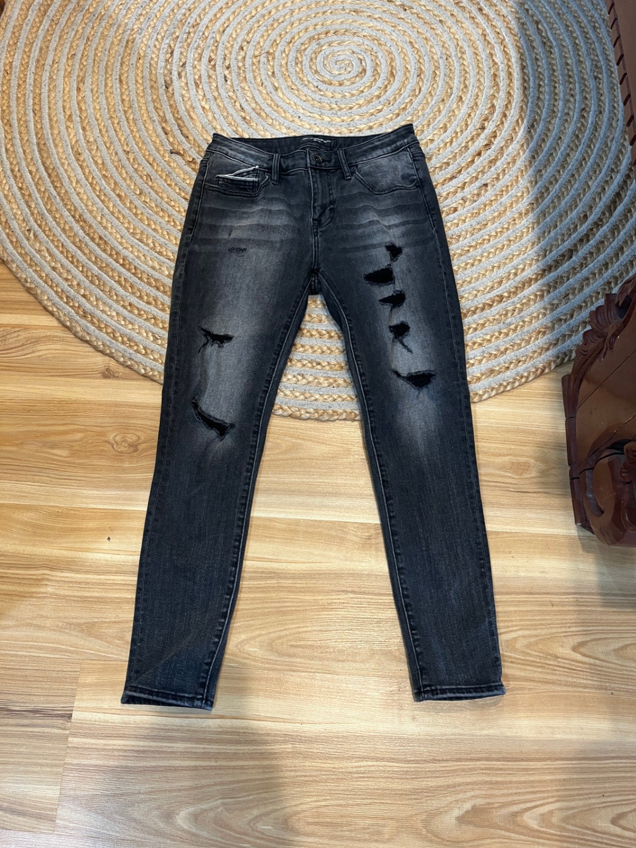 Cult of Individuality Alter Ego Boyfriend Jeans — Distressed Grey, Size 25