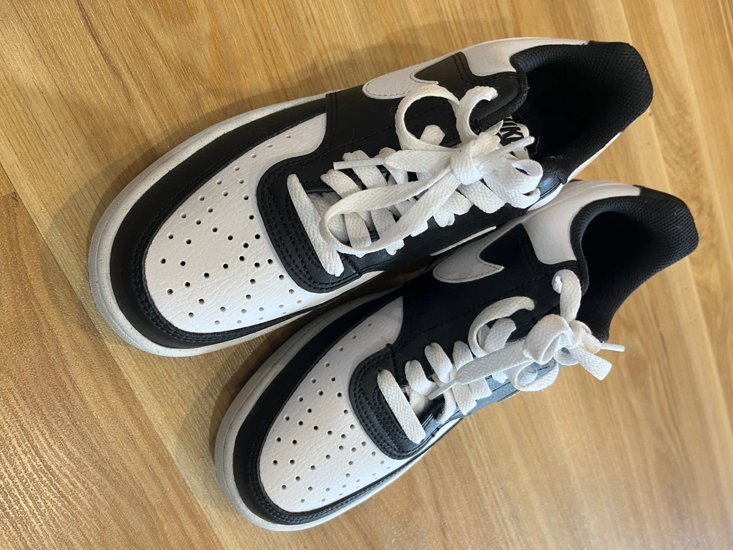 Nike Court Vision Sneakers — Black & White, Size 38