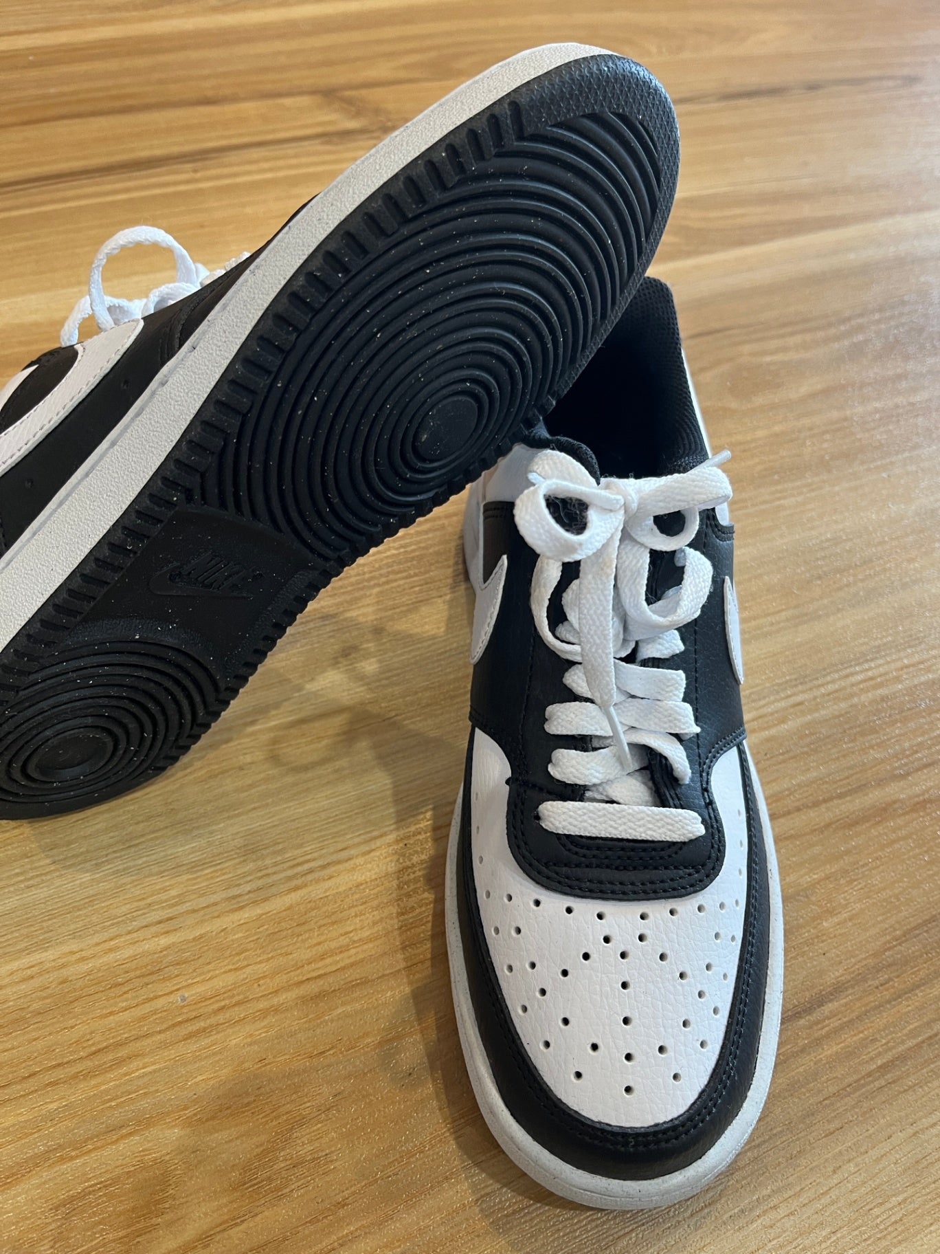 Nike Court Vision Sneakers — Black & White, Size 38