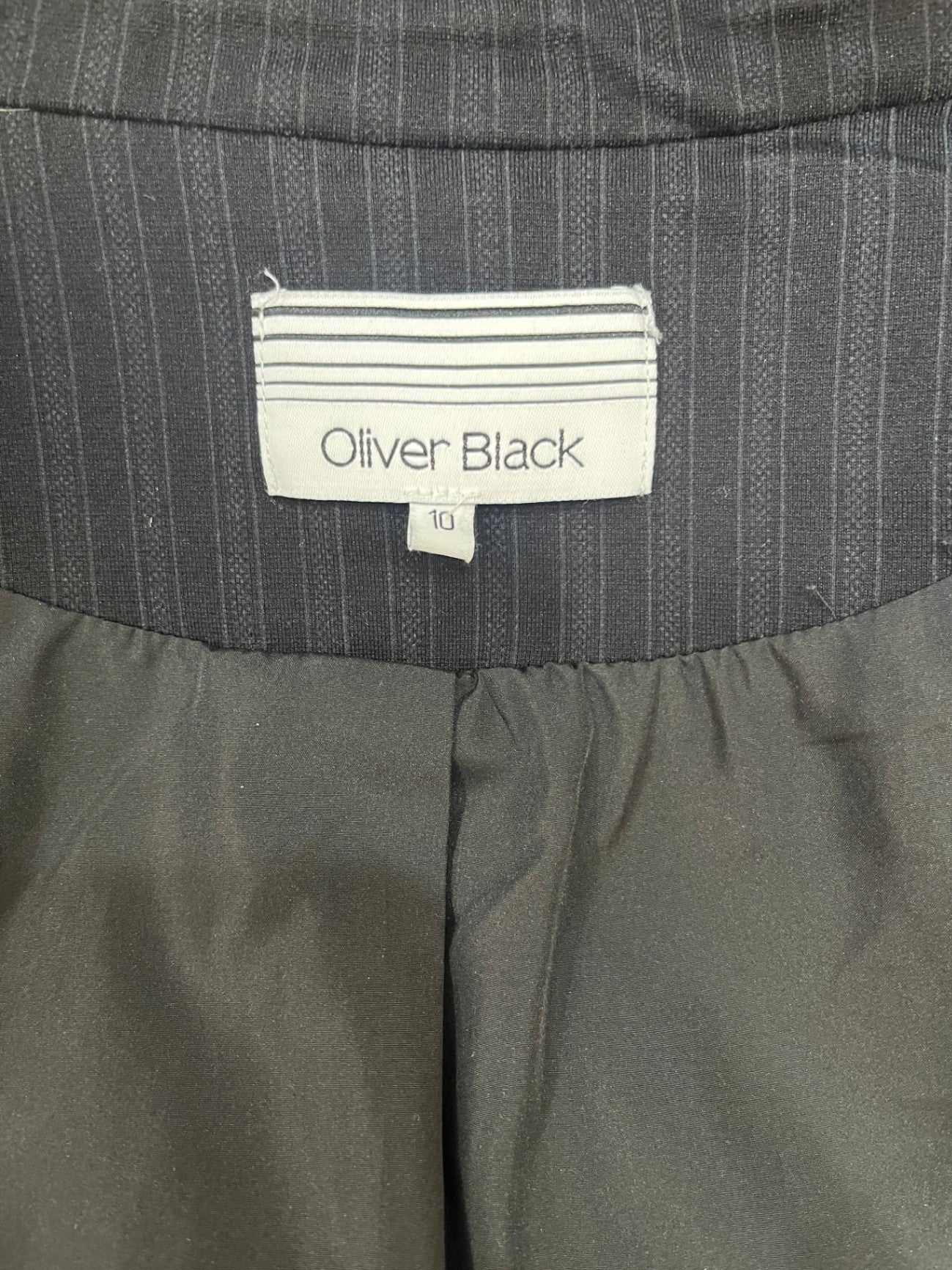 Oliver Black Stripe Blazer — Fully Lined Button-Up, Size 10