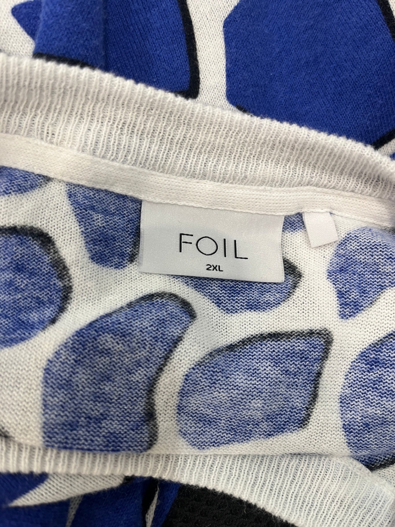 Foil Stone Print Jersey — Lightweight Blue, Black & White, XXL