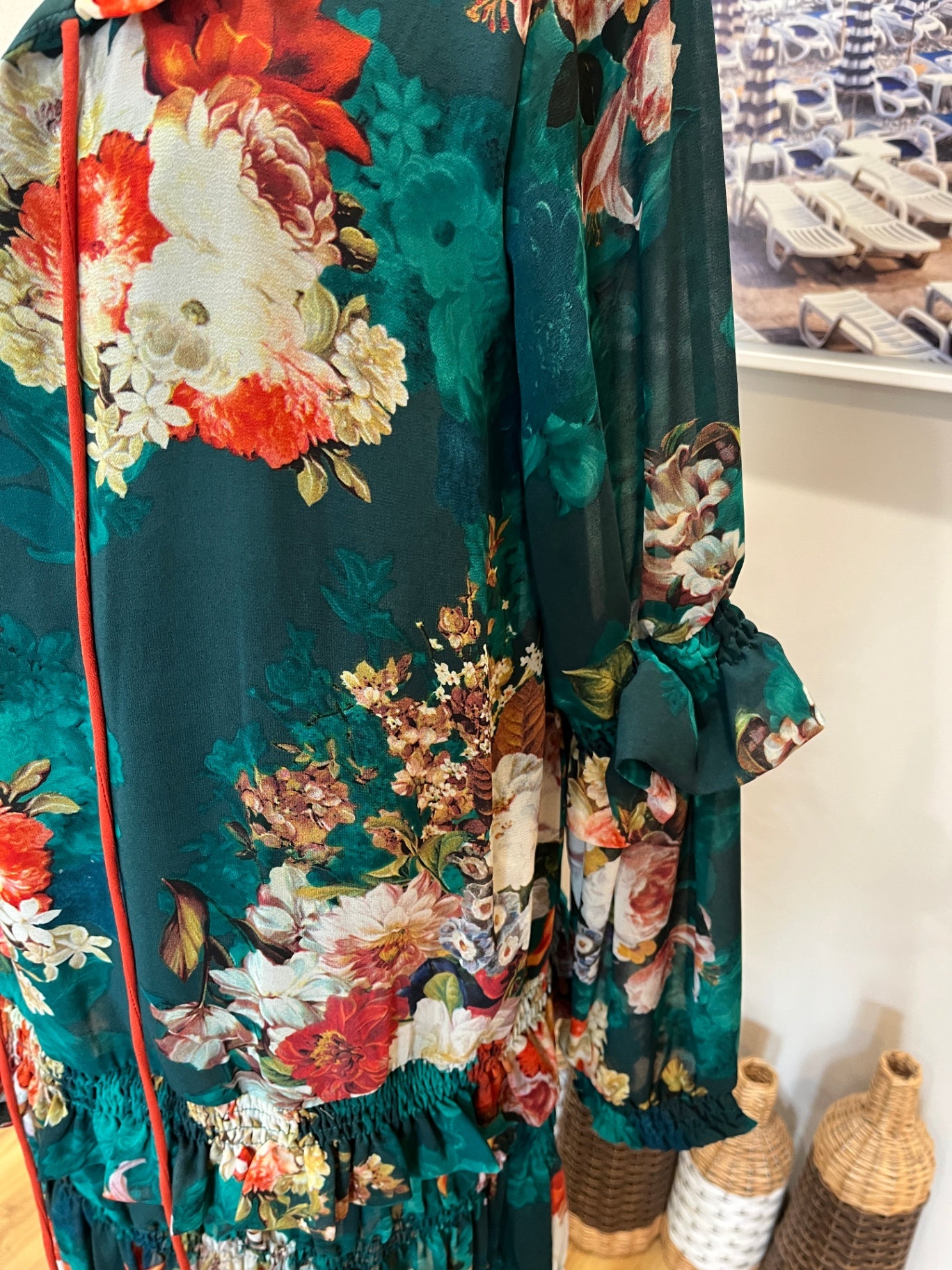 Augustine Layer Dress — Blooming in Green Size S