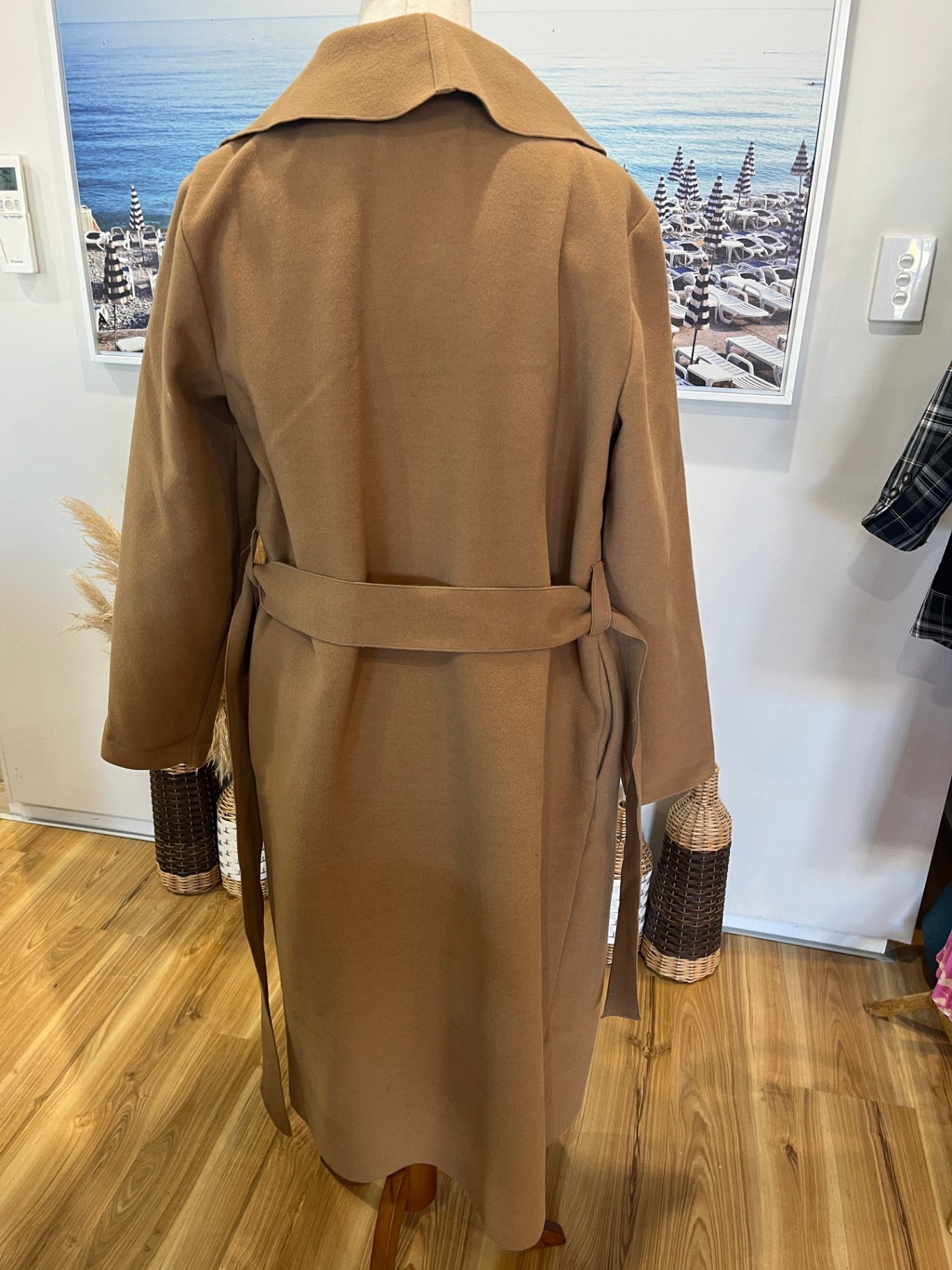 Glassons Light Brown Waterfall Coat — Belted, Size M