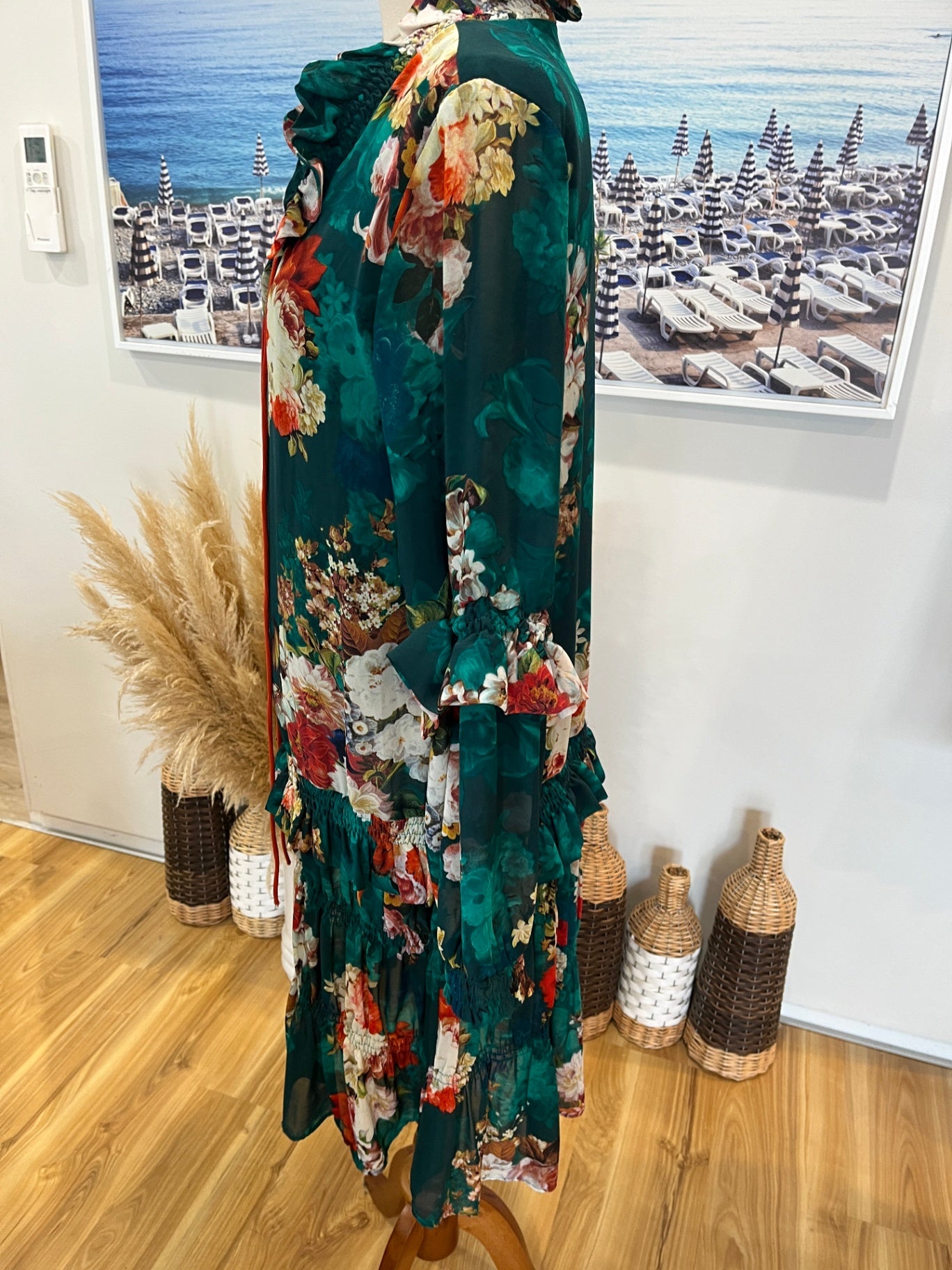 Augustine Layer Dress — Blooming in Green Size S