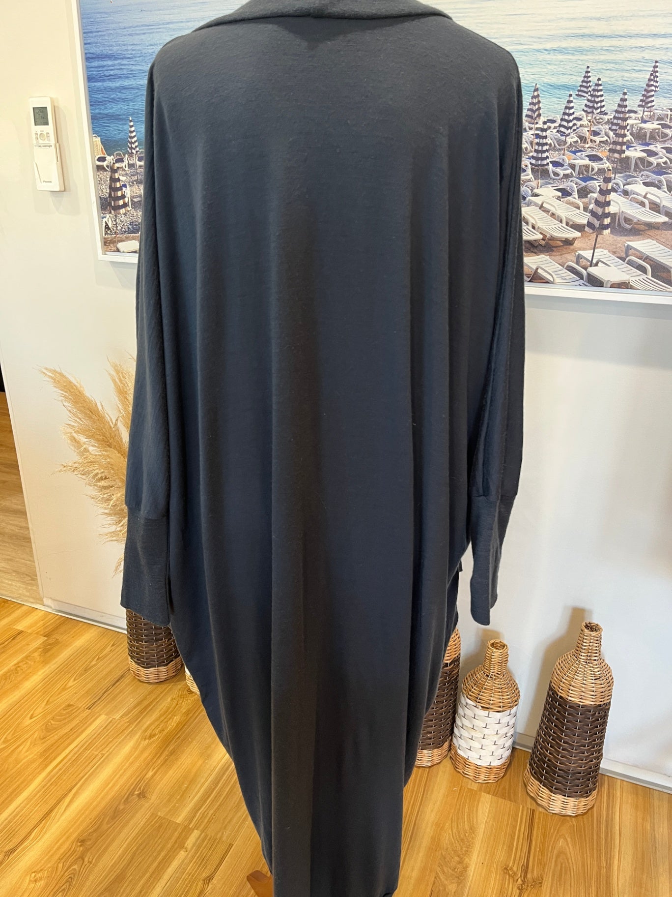 The Carpenter’s Daughter NZ Made Merino Cardigan | Mid-Blue Batwing Style | XS