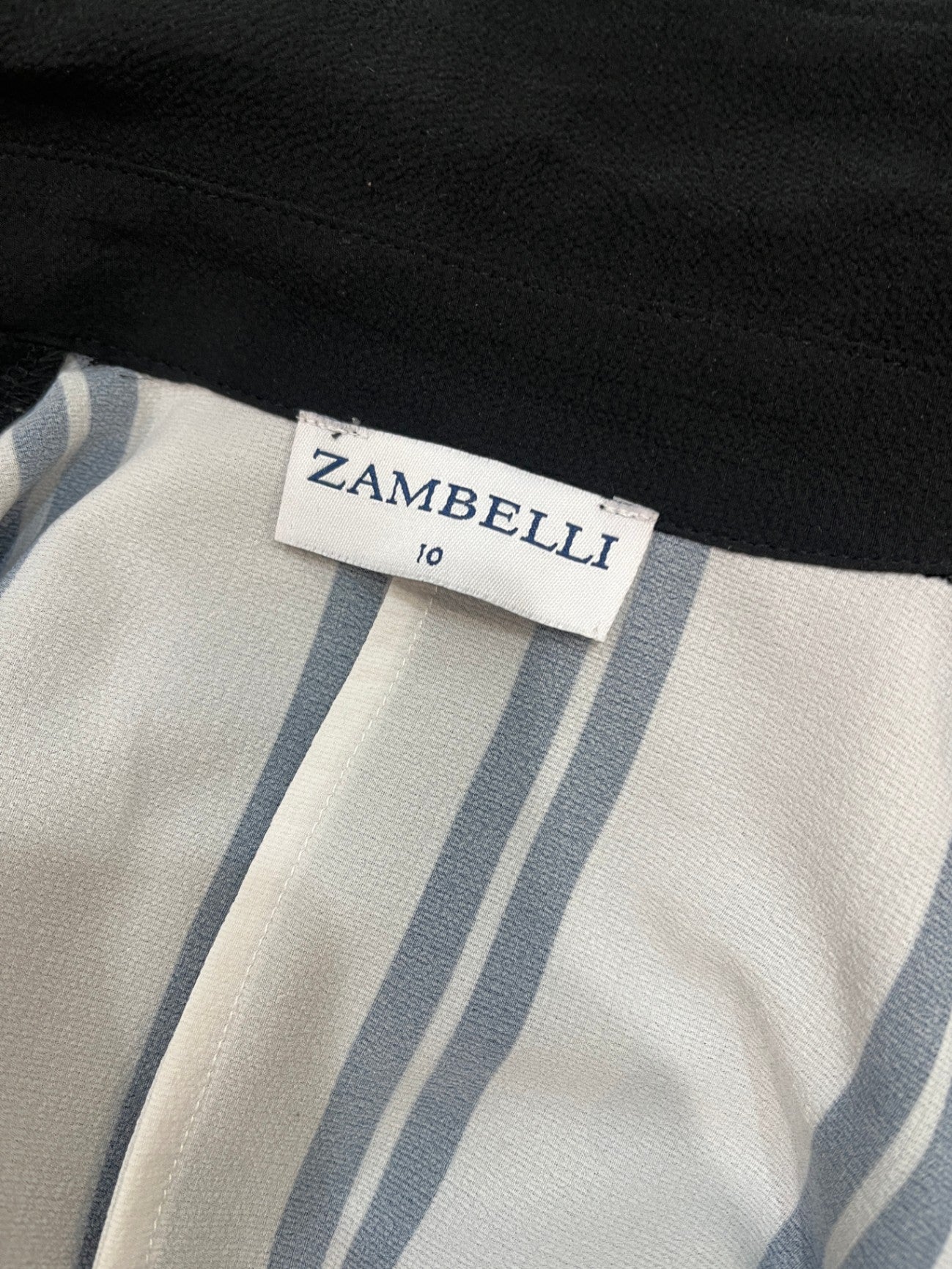 Zambelli Longline Collared Vest Dress, Tie Belt | Size 10