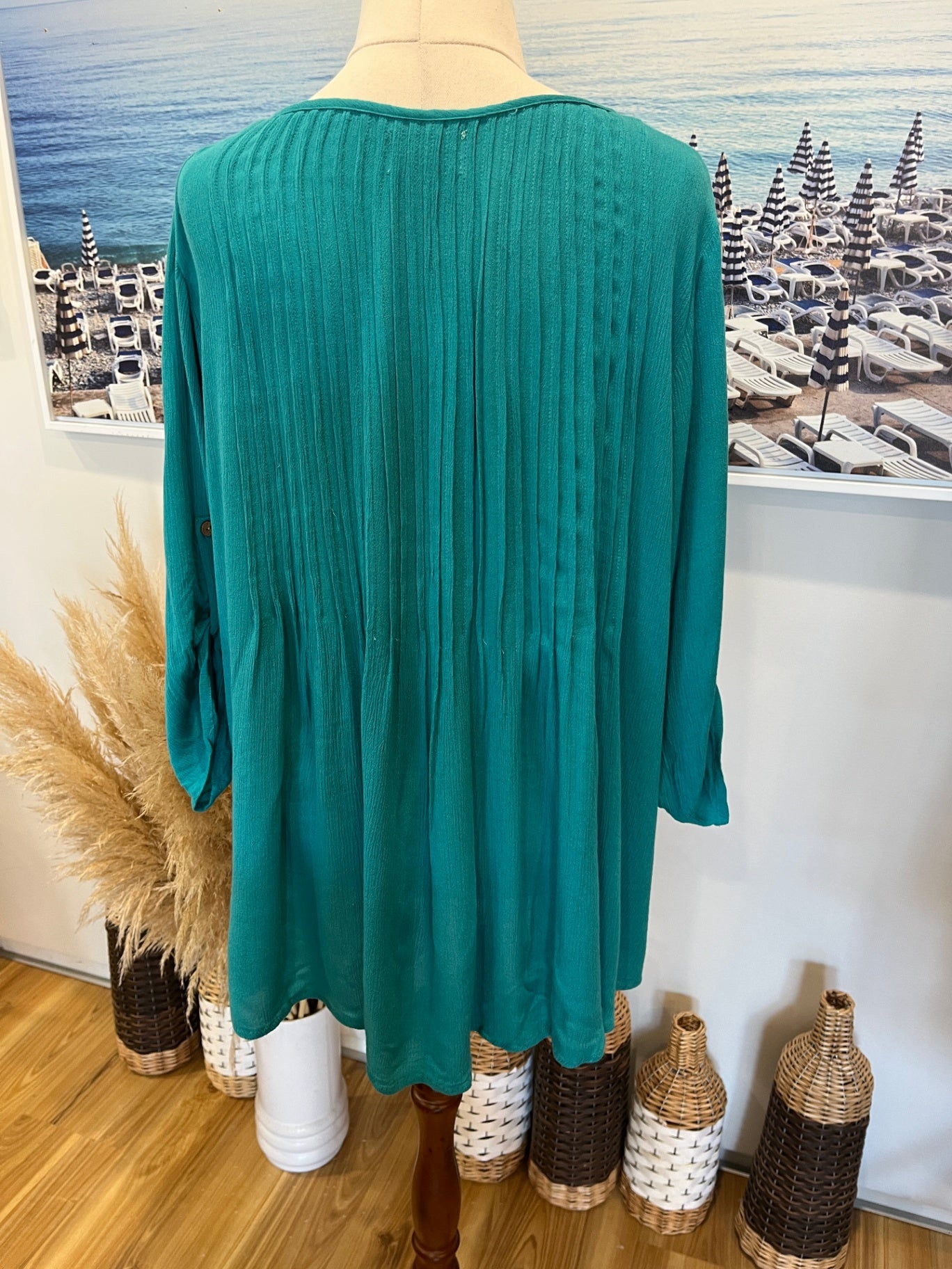 Tree of Life Teal Blouse | Easy Fit | ¾ Sleeves | Size S/M/L