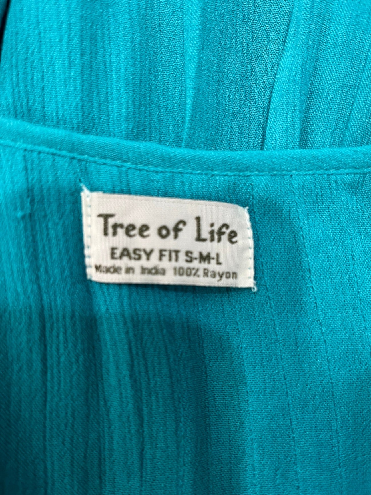 Tree of Life Teal Blouse | Easy Fit | ¾ Sleeves | Size S/M/L
