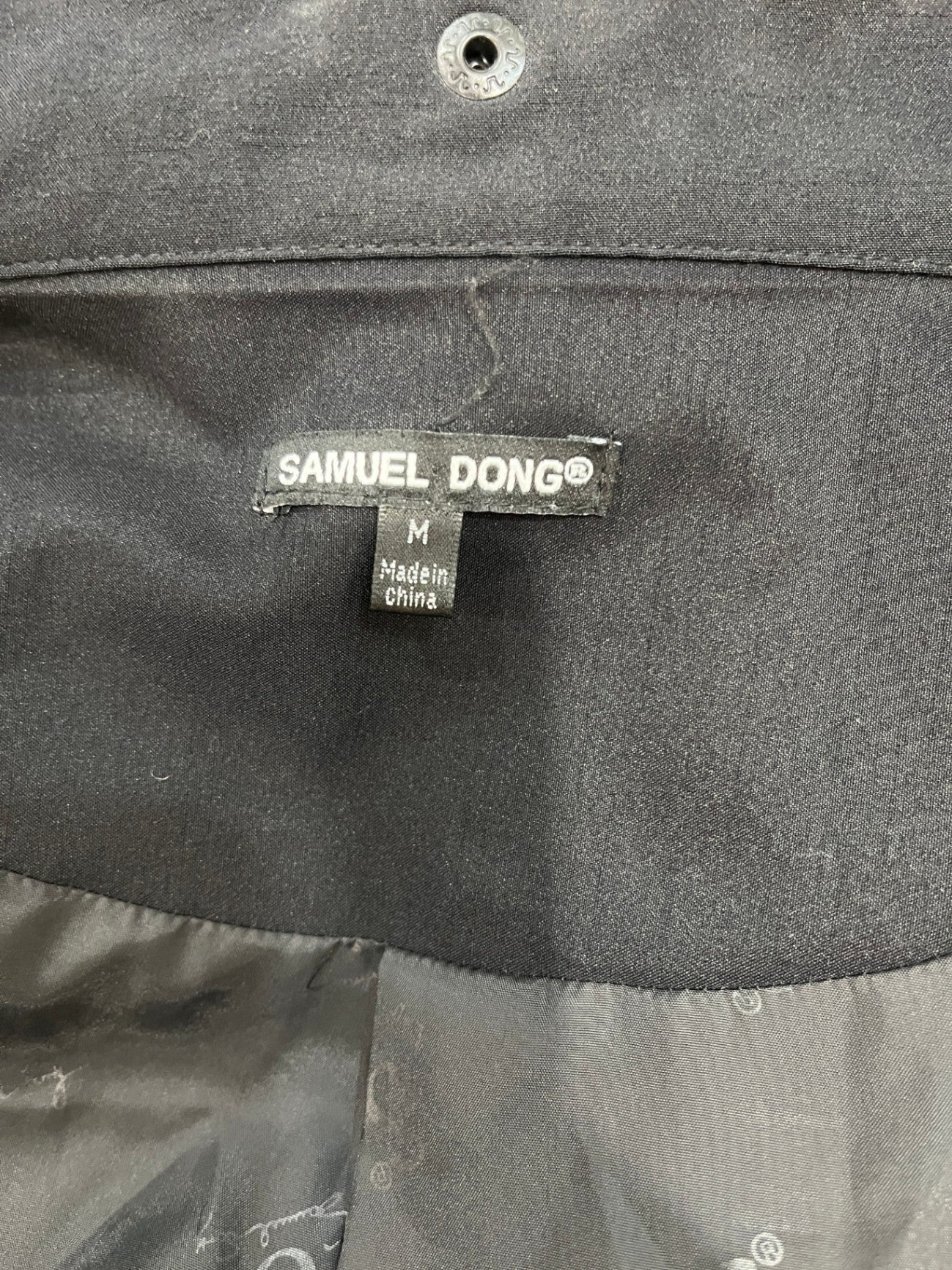 Samuel Dong Black Tulip-Shape Longline Jacket/Coat | Size Medium