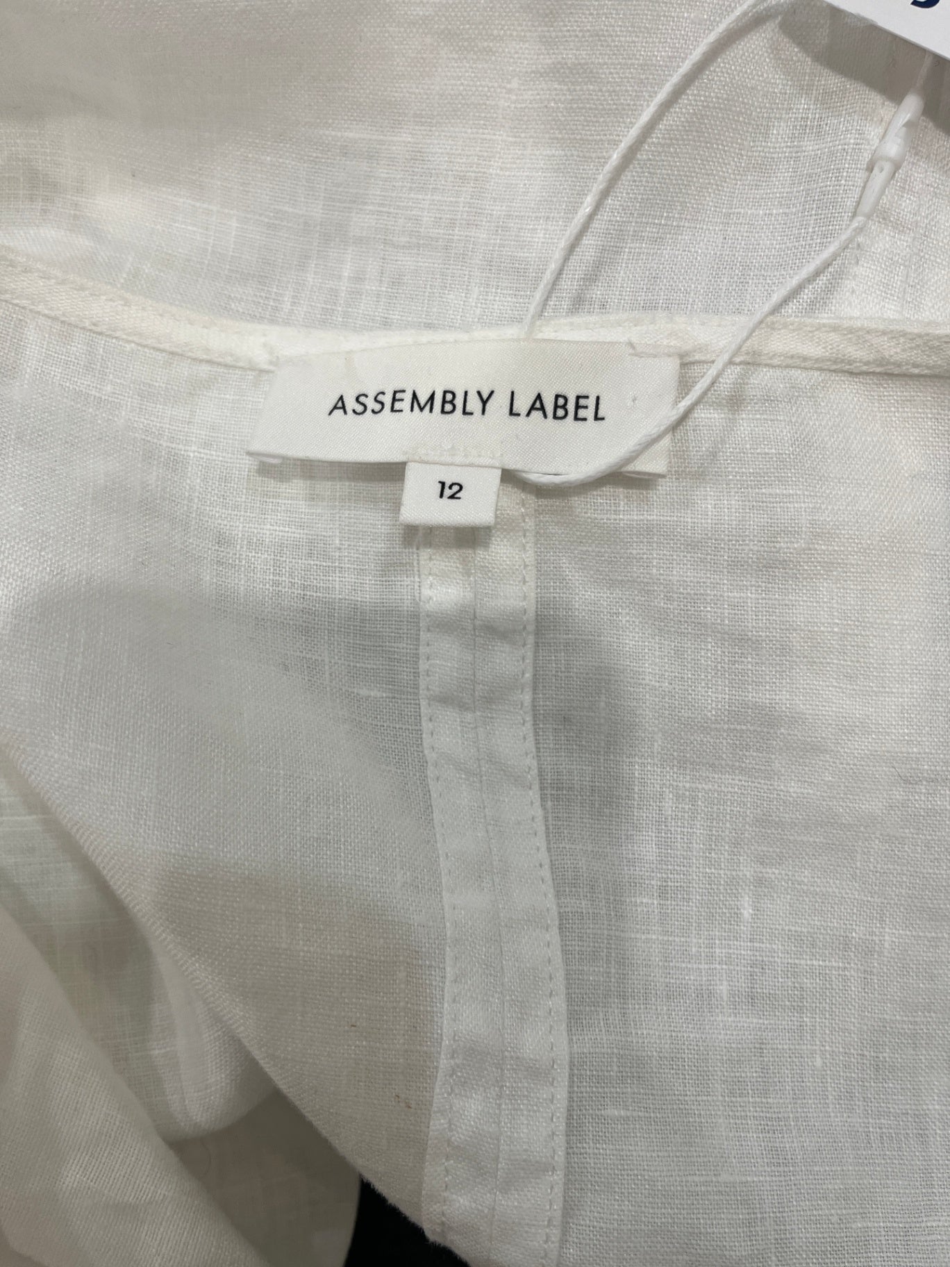 Assembly Label Wrap Linen Shirt — Size 12 White