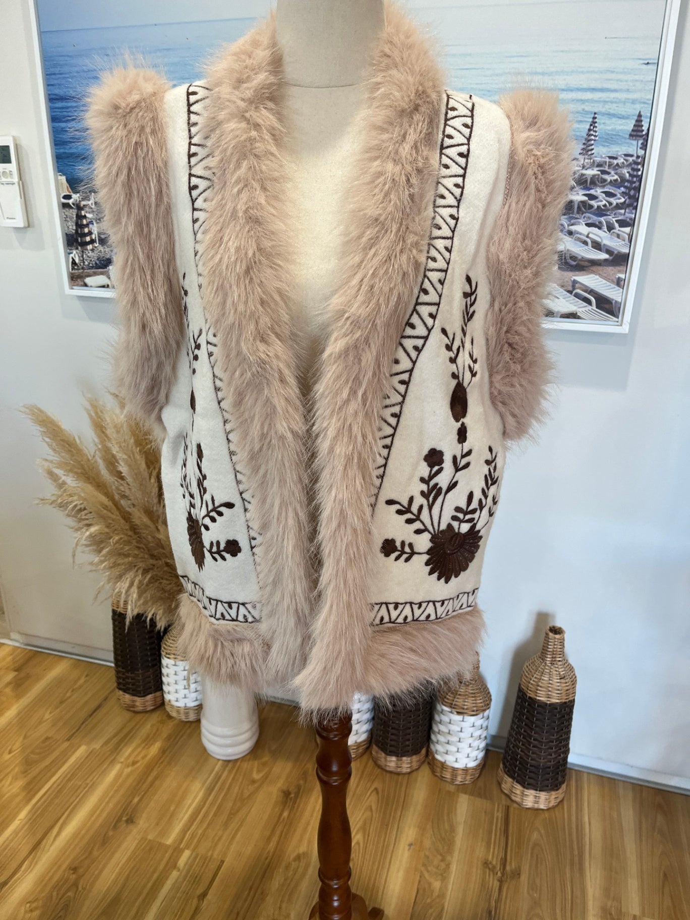 Vine Apparel Knitted Vest — M/L Cream