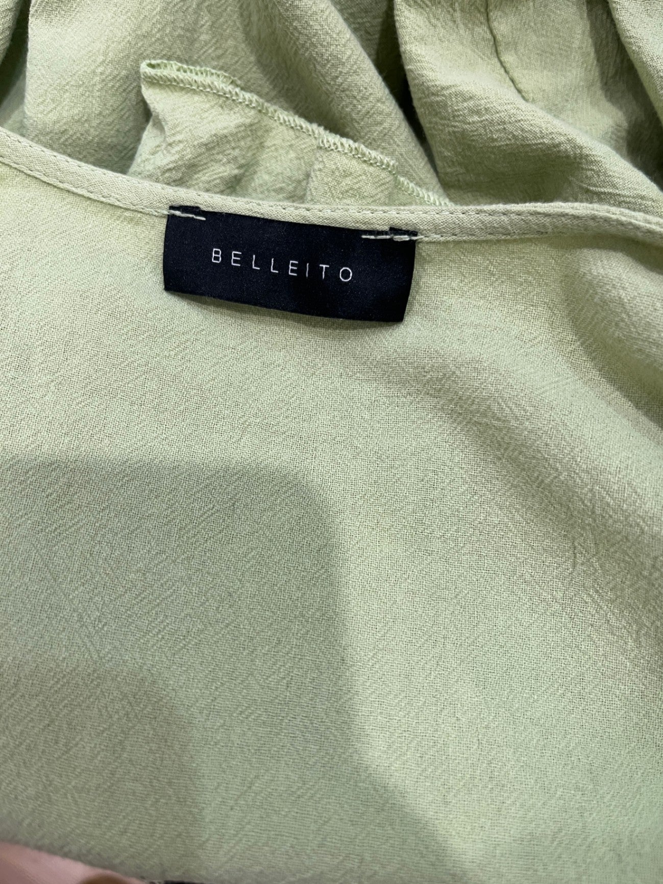 Belleito Pirate Style Top Lime Green Shirt Size L