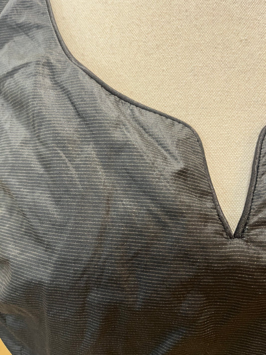 Cue Top — Size 12 Very Dark Brown Wet-Look with Zip