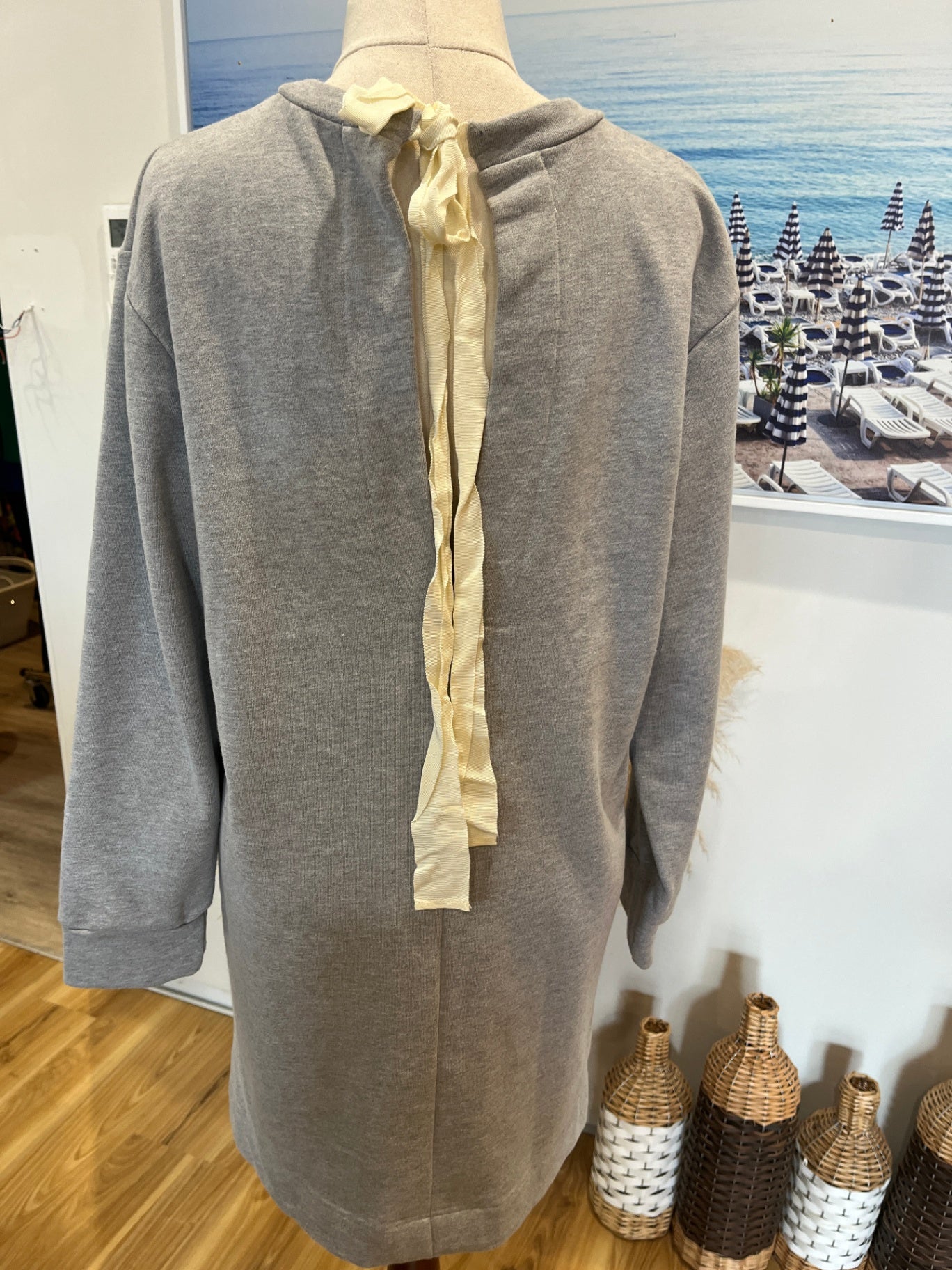 Ruby Grey Sweatshirt-Style Dress — Size 10 | 100% Cotton