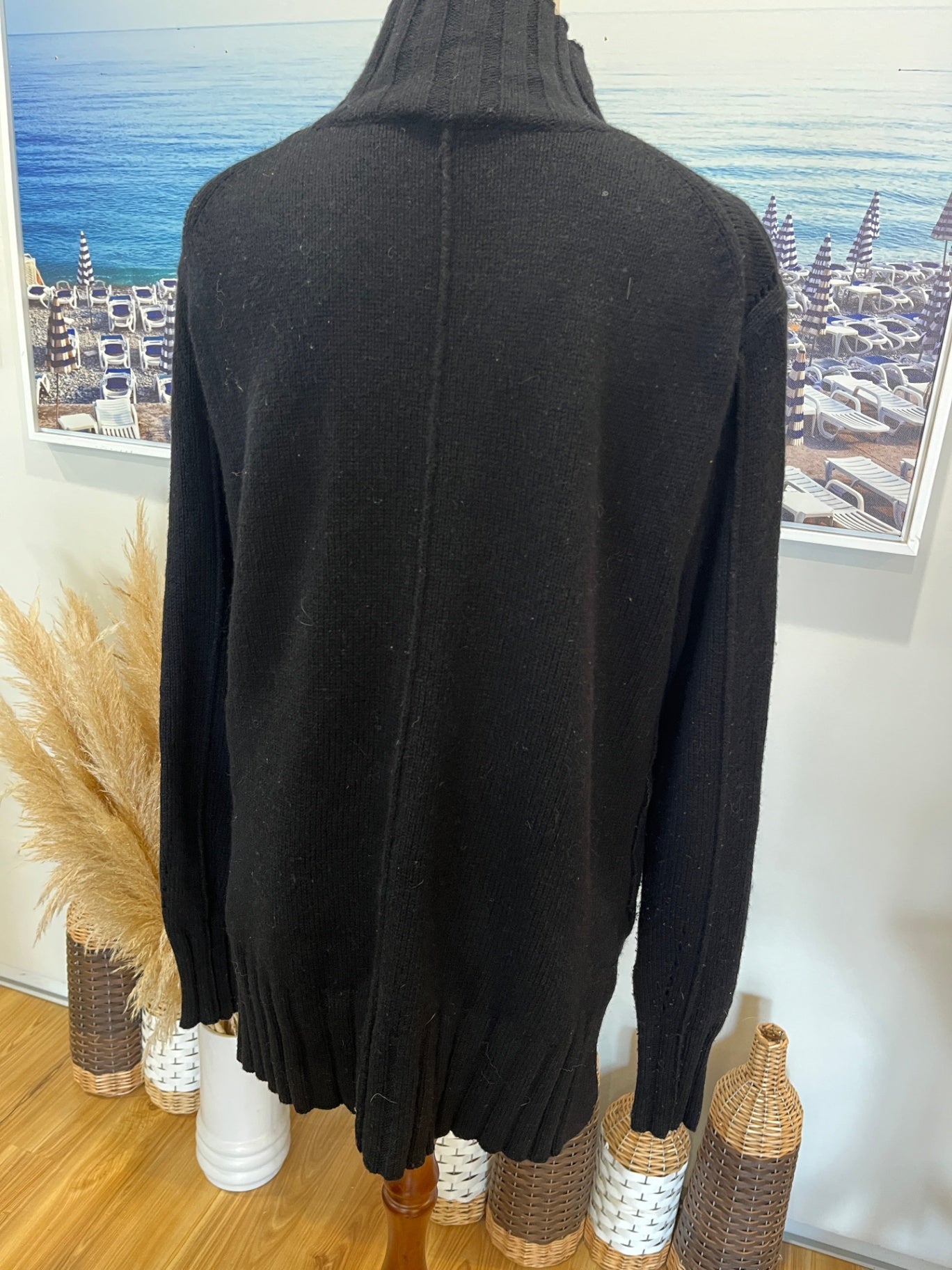 SEED Black Jumper — Size Small | 60% Wool, 100% Silk