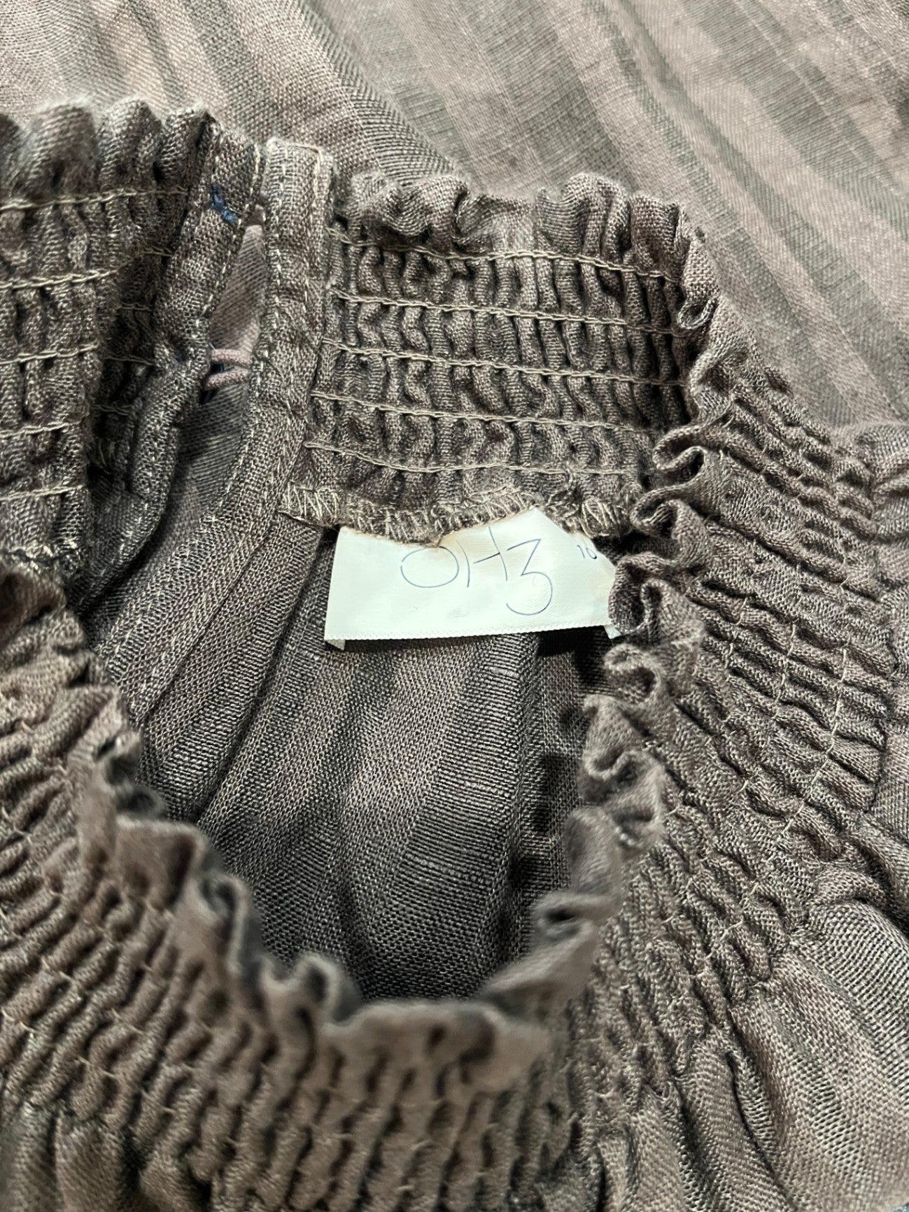 OH3 Chocolate Linen Top — Size 10