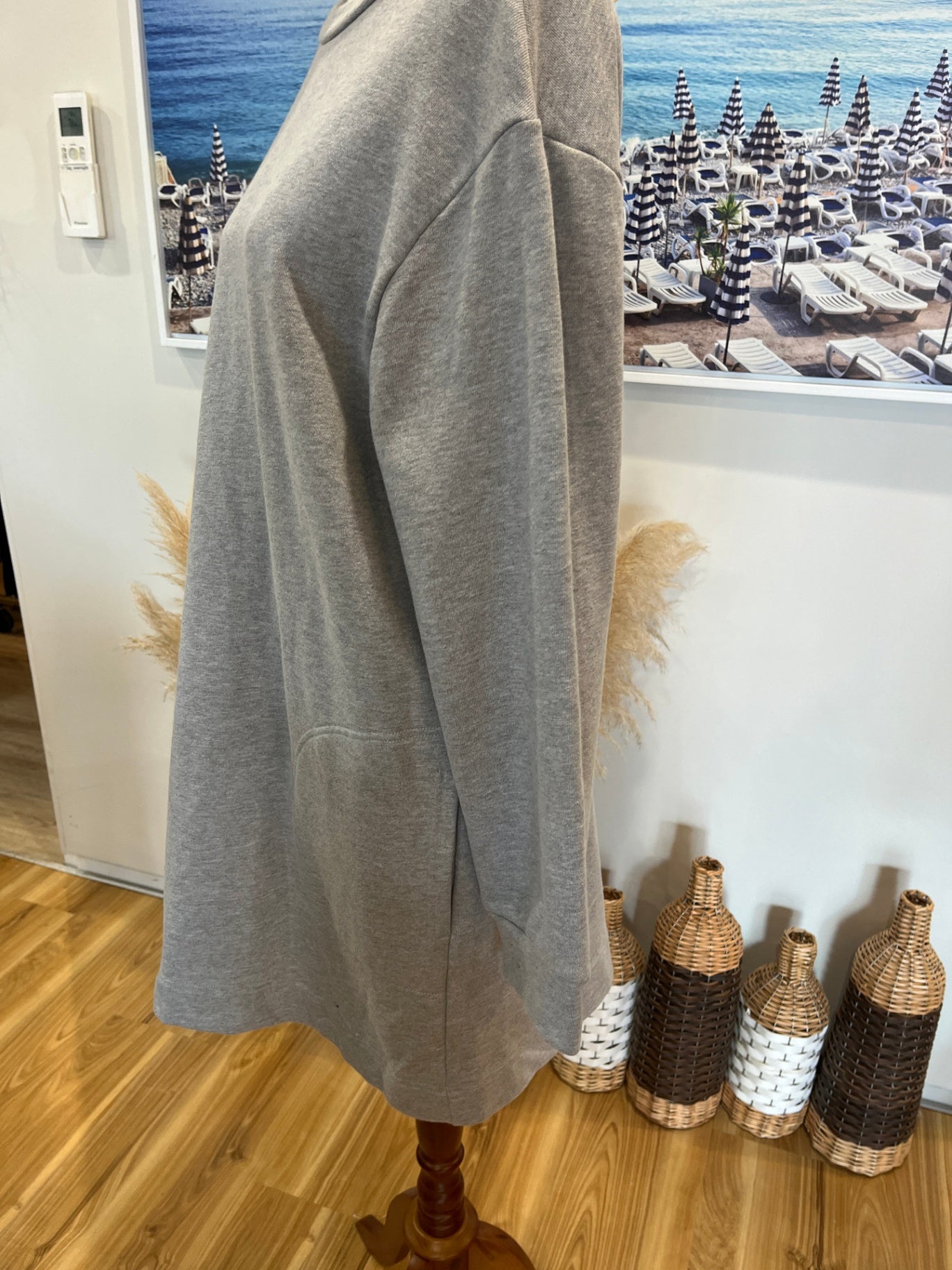 Ruby Grey Sweatshirt-Style Dress — Size 10 | 100% Cotton