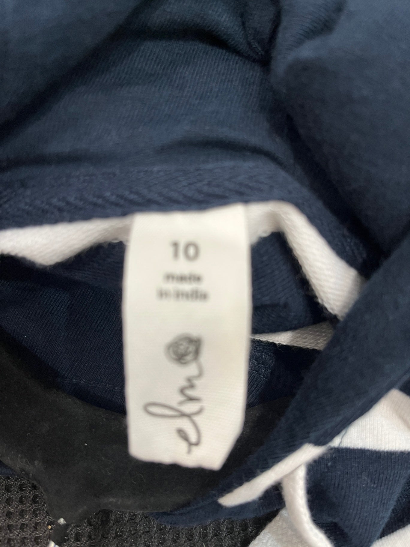 Elm Hooded Jacket – Size 10, Blue, White & Pink Stripes