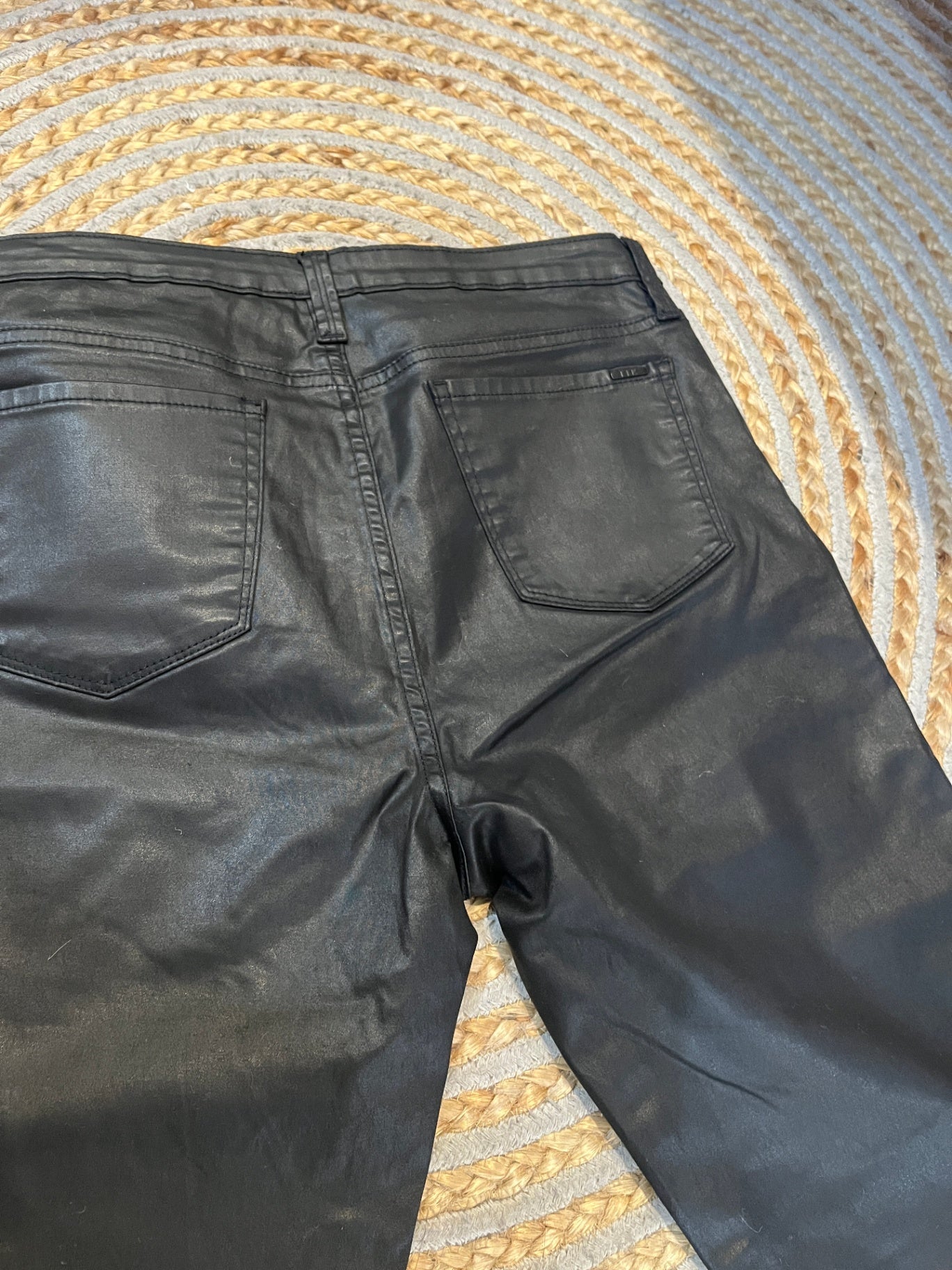 ELK Wet Look Black Jeans – Size 32