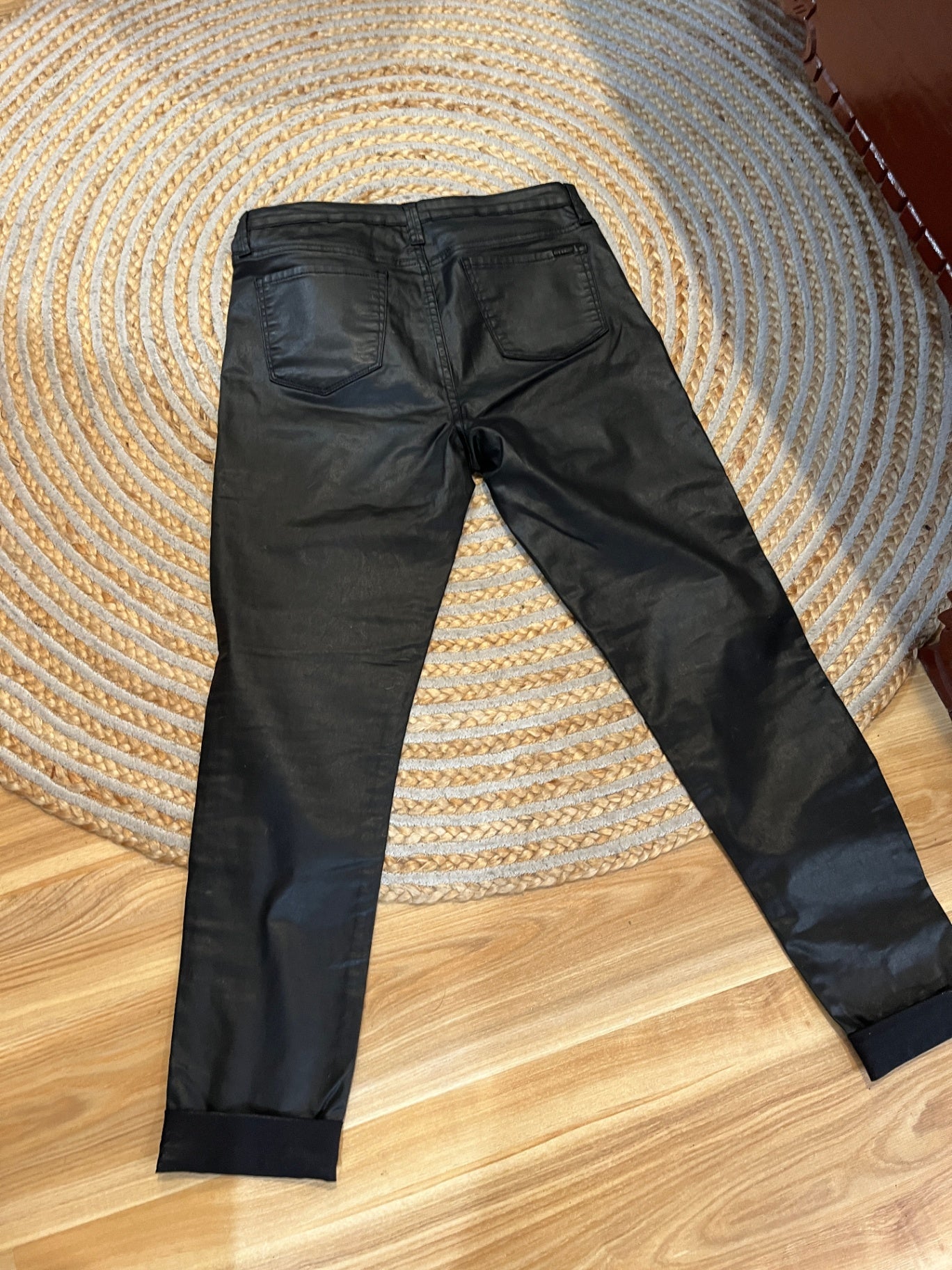 ELK Wet Look Black Jeans – Size 32