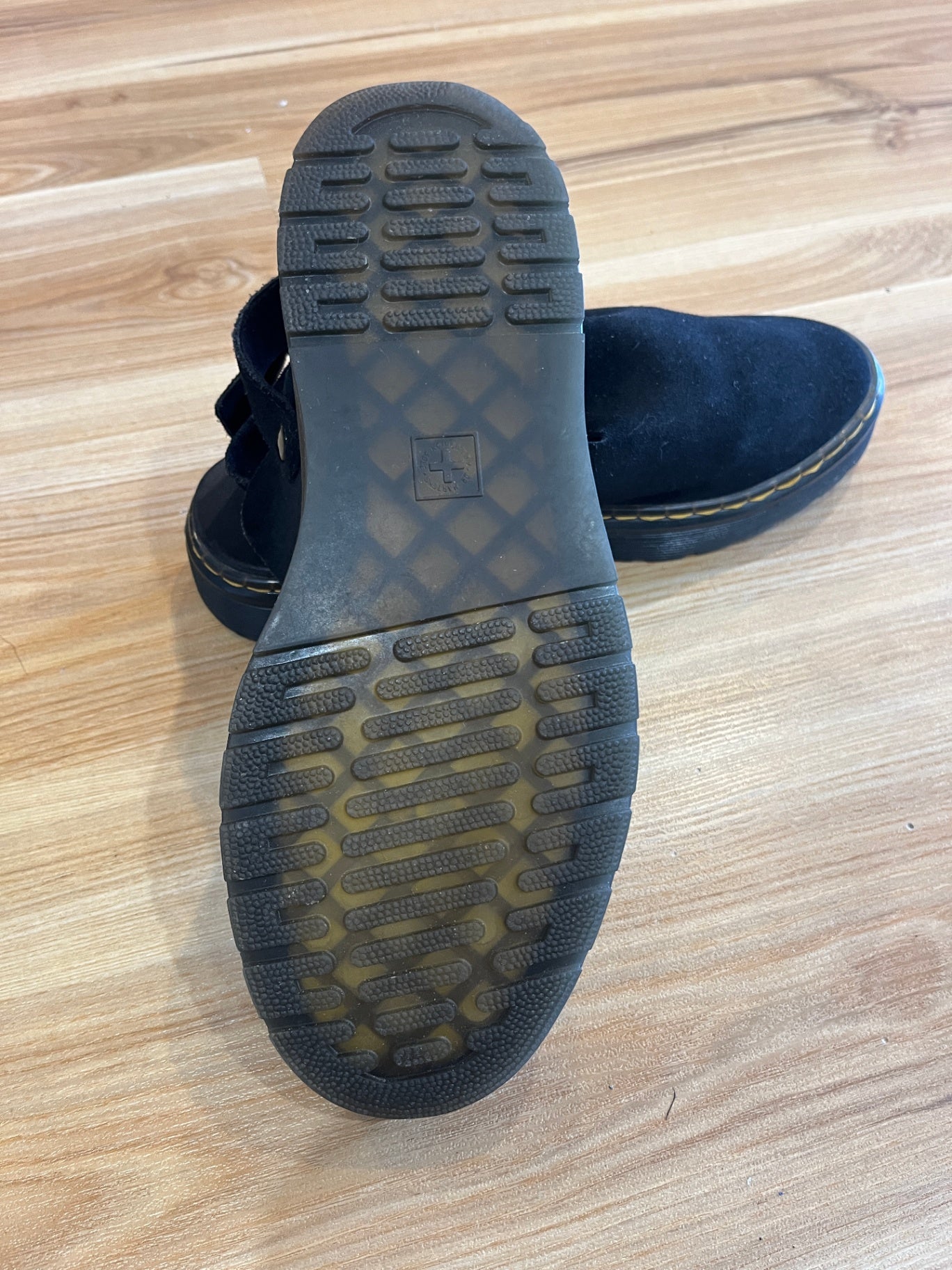  Genuine Dr. Martens Suede Slip-On Mules | Black | Size 42