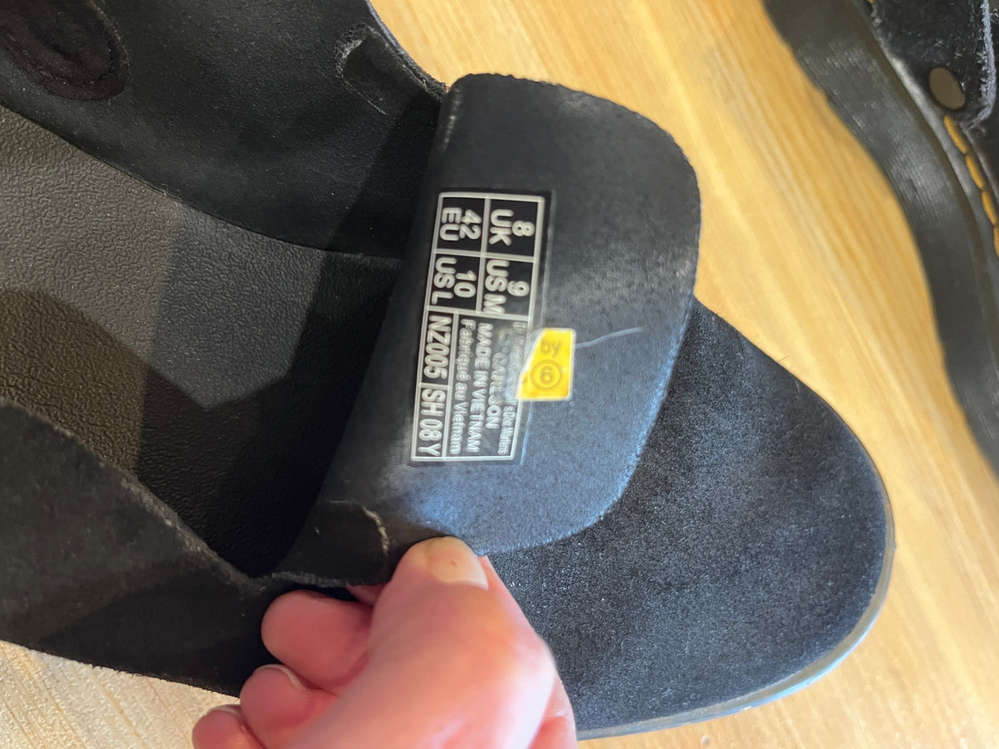 Genuine Dr. Martens Suede Slip-On Mules | Black | Size 42