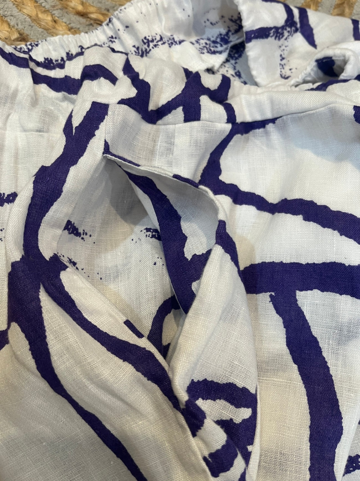 Taking Shape White & Purple Swirl Wide-Leg Pants – Size 14