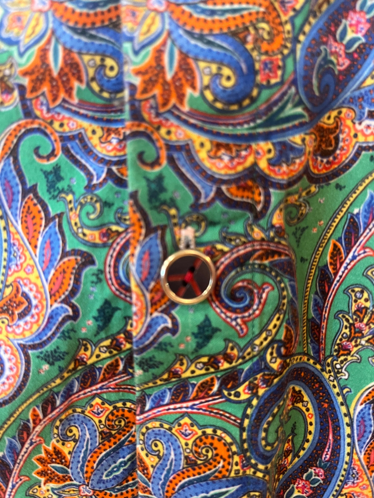 John Lennon by English Laundry Longsleeve Shirt XL Green Paisley
