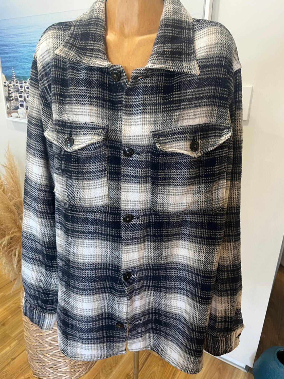 JACK & JONES Longsleeve Winter Shirt Blue Plaid XL