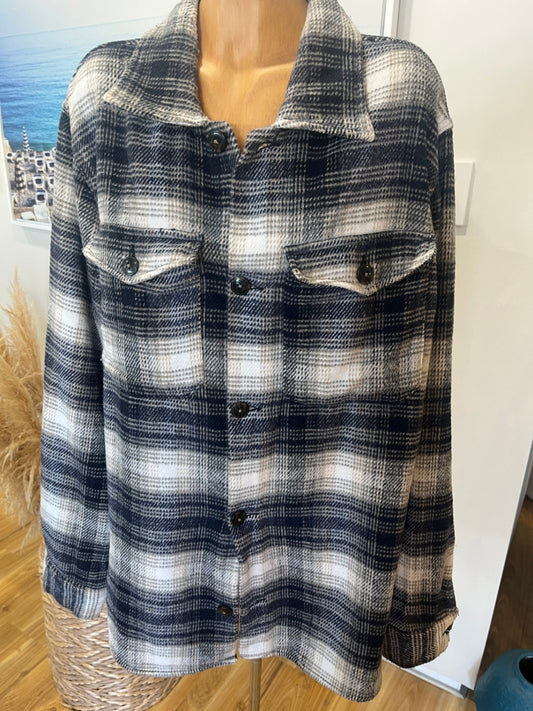 JACK & JONES Longsleeve Winter Shirt Blue Plaid XL