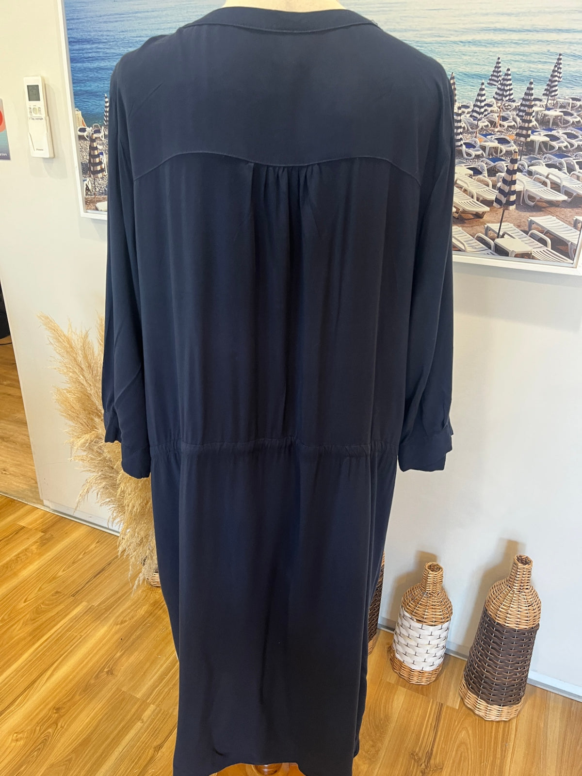 Rivers 3/4 Sleeve Navy Blue Shirt Dress Size 22