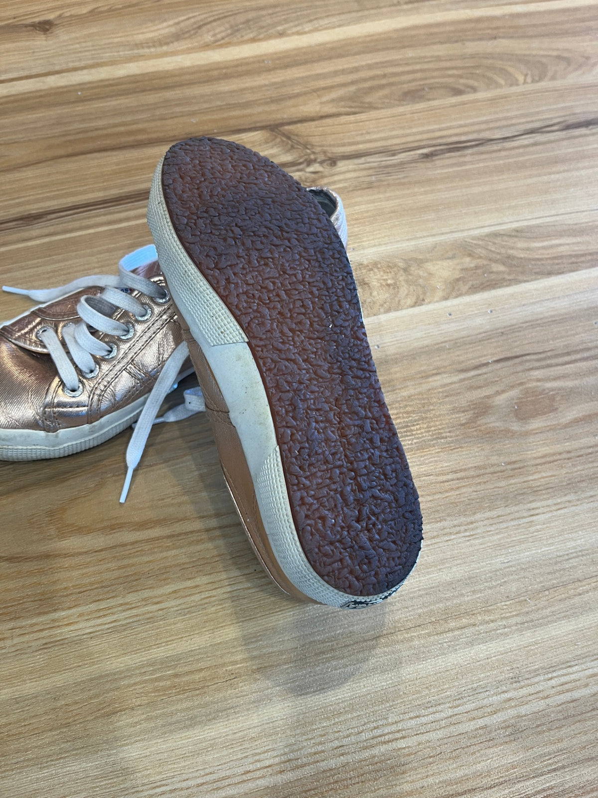 Superga Metallic Gold Lace-Up Sneakers – Size 39