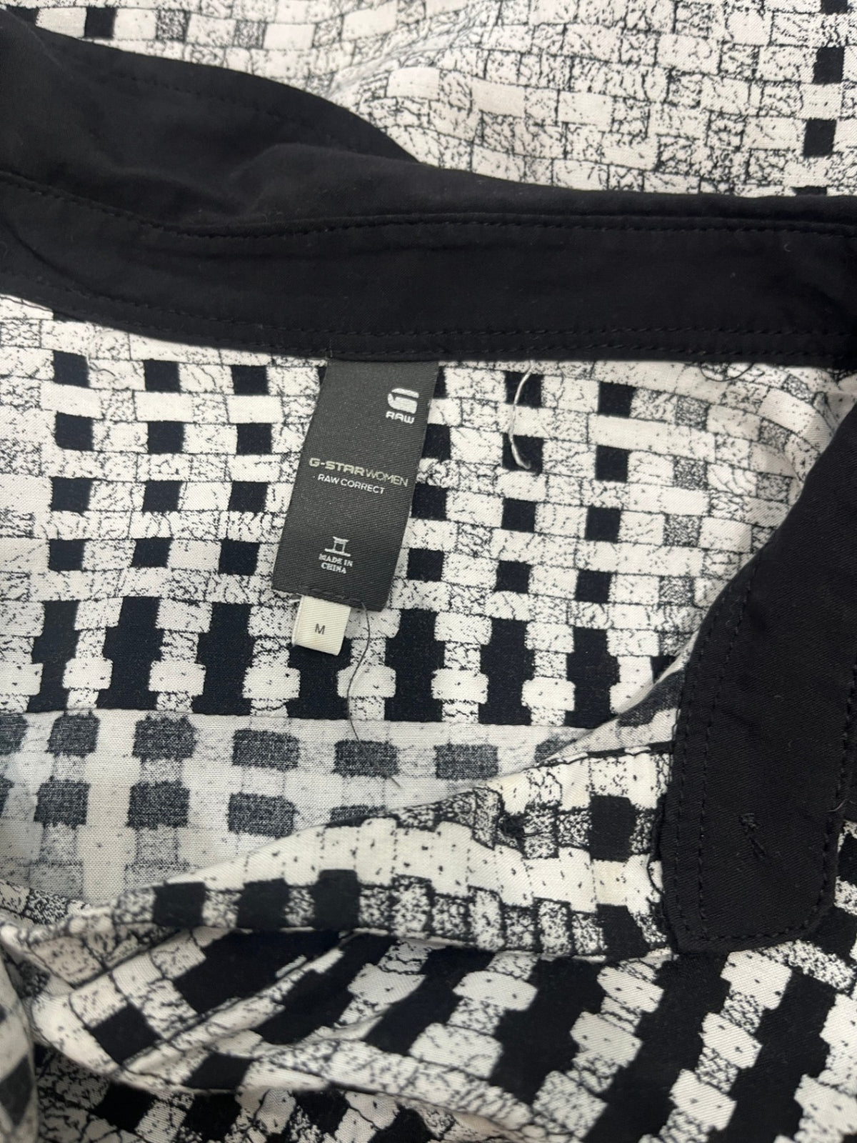 G-STARWOMEN Black & White 100% Viscose Shirt – Medium