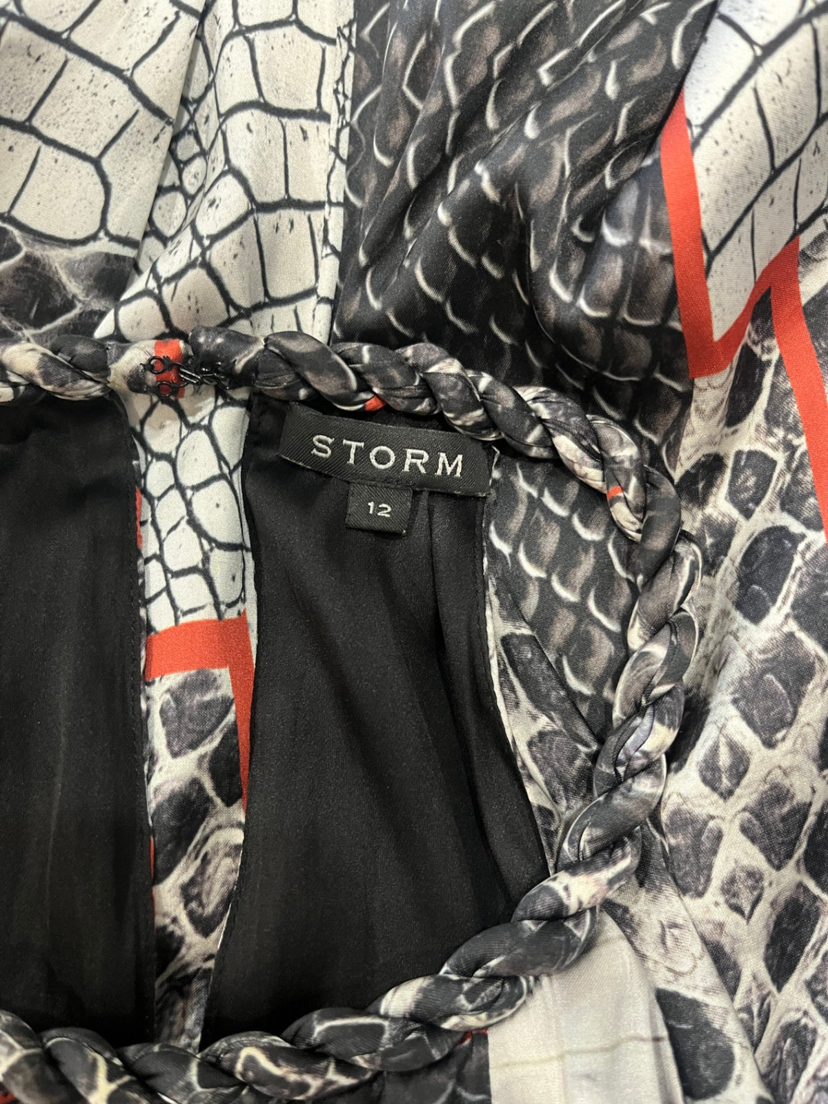 Storm Grey & Rust Maxi Dress – Size 12