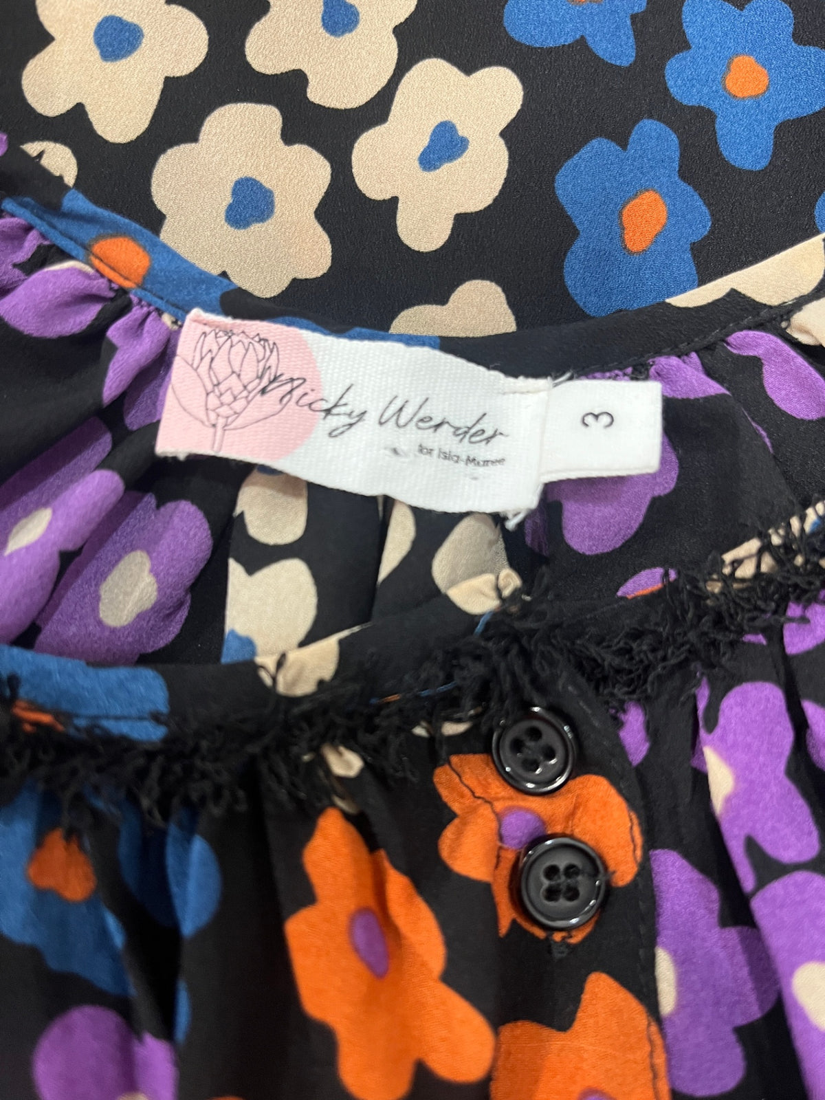 Isla Maree Nicky Werder Black Floral Blouse – M/L
