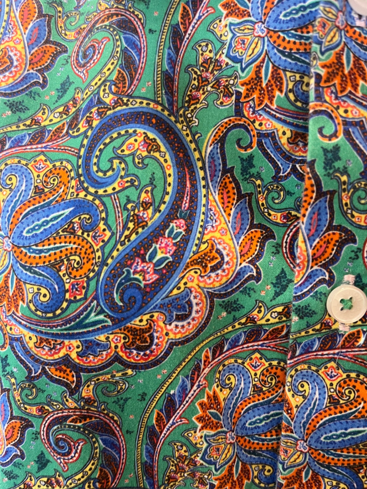 John Lennon by English Laundry Longsleeve Shirt XL Green Paisley