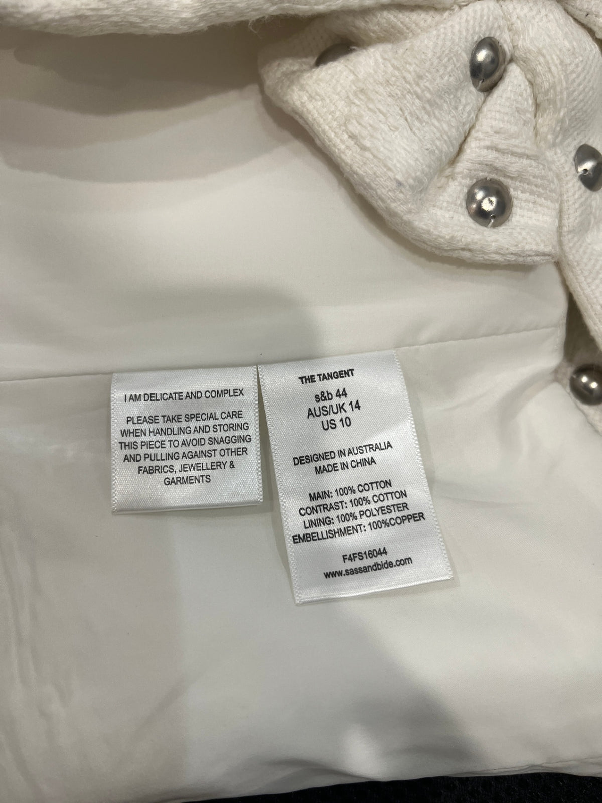 Sass & Bide “The Tangent” Cream Top – Size 14