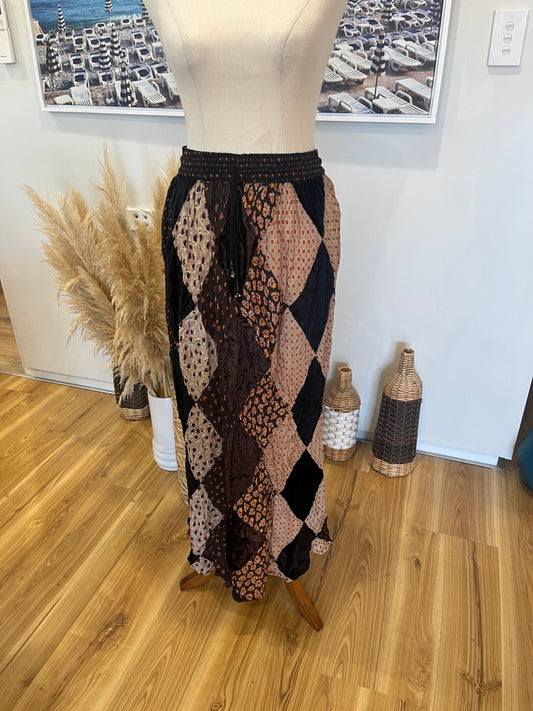 RAAM Original Boho Skirt – Small | Brown & Black